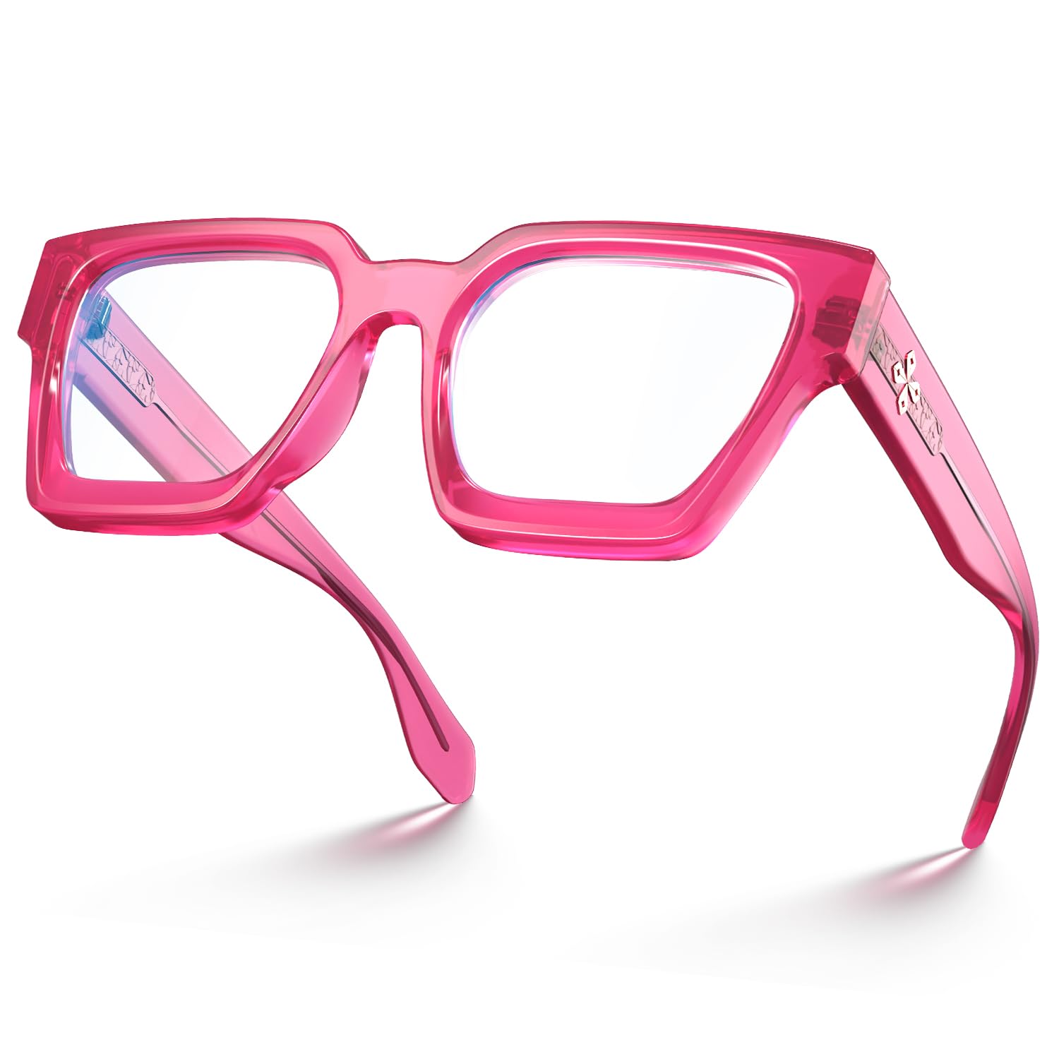 Stylish River Geometric Eyeglasses for Men & Women - Trendy Square Frame Glasses for Reading & Fashion - Perfect for Office, Driving, and Daily Wear