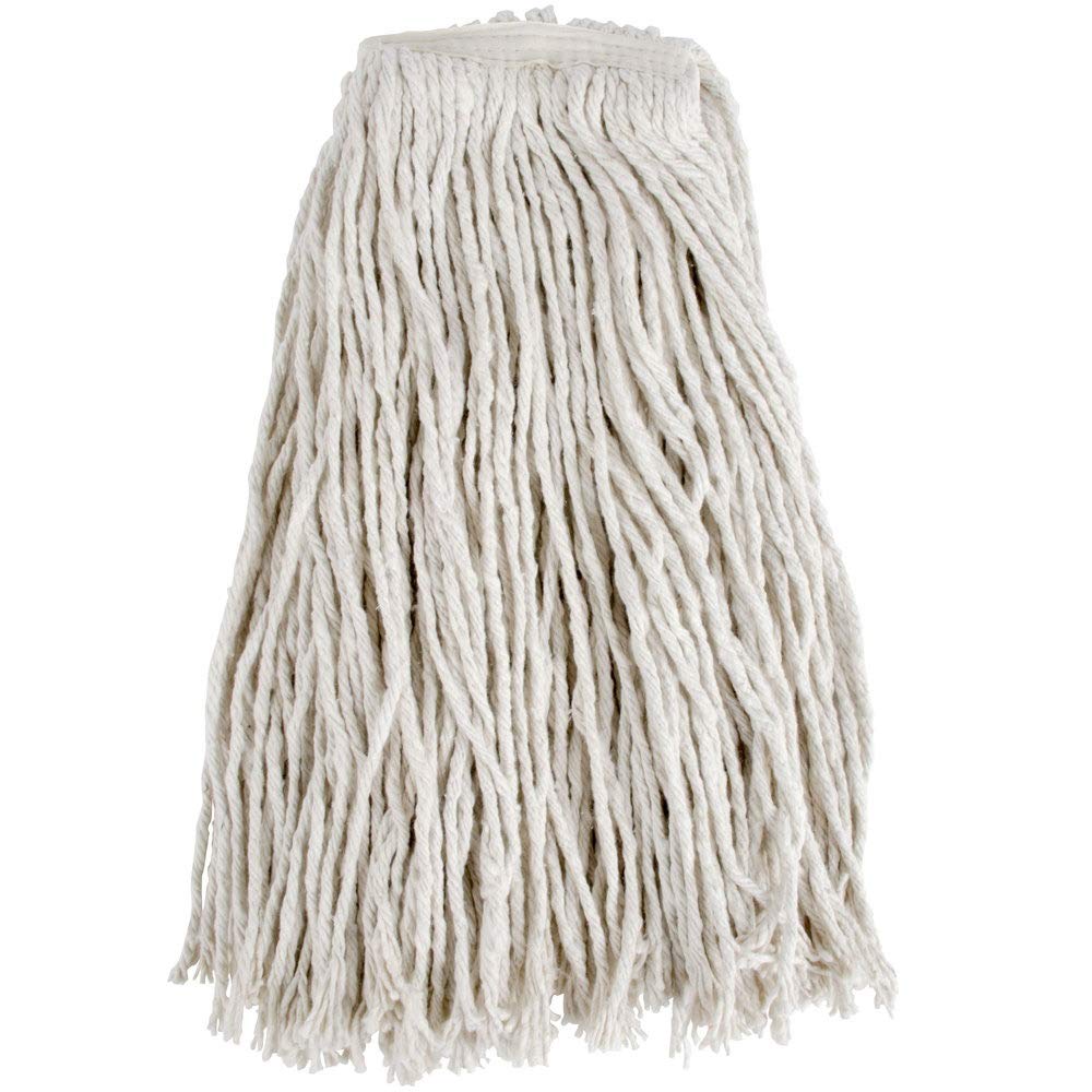 MarketPro 20oz Wide Band Cut End Wet Mop - Premium Cotton Mop Head (12-Pack) | Heavy-Duty Cleaning for Floors, Garages & Commercial Spaces