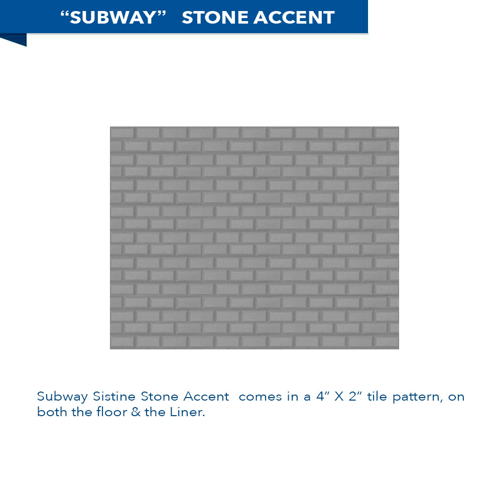 Alcove Wet Cement Sistine Stone & Subway Tile DIY Shower Remodel Kit - Waterproof Bathroom Wall Panel for Easy Home Renovation | Perfect for Bathroom, Shower, and Wet Area Upgrades