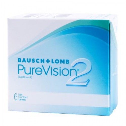 PureVision 2 HD Contact Lenses - Ultra Clear Vision for Daily Wear, Sports & Night Driving - Monthly Disposable Lenses (6 Pack)