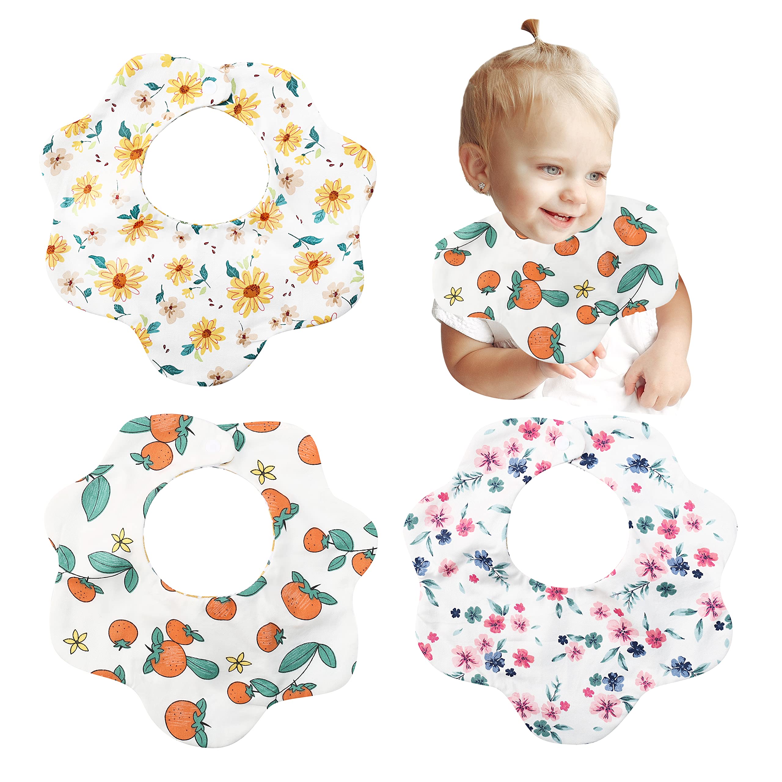 Baby Bandana Drooling Bibs Set - 100% Soft Muslin Cotton Teething Bibs for Newborns, Boys & Girls - Unisex Toddler Bibs for Drool Control & Messy Meals - Perfect for Daycare, Feeding Time & Teething Relief