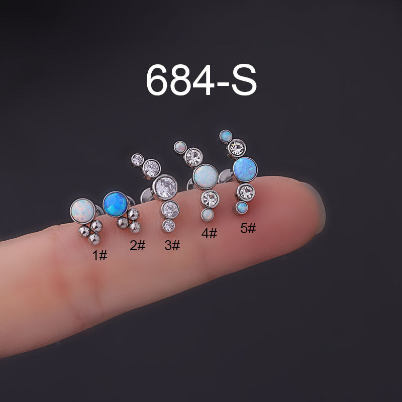 16G Cartilage Opal Labret Stud Earrings - Tiny Opal Stud Earrings for Helix, Tragus, or Nose Piercing | Perfect for Everyday Wear & Special Occasions | HSPJ684