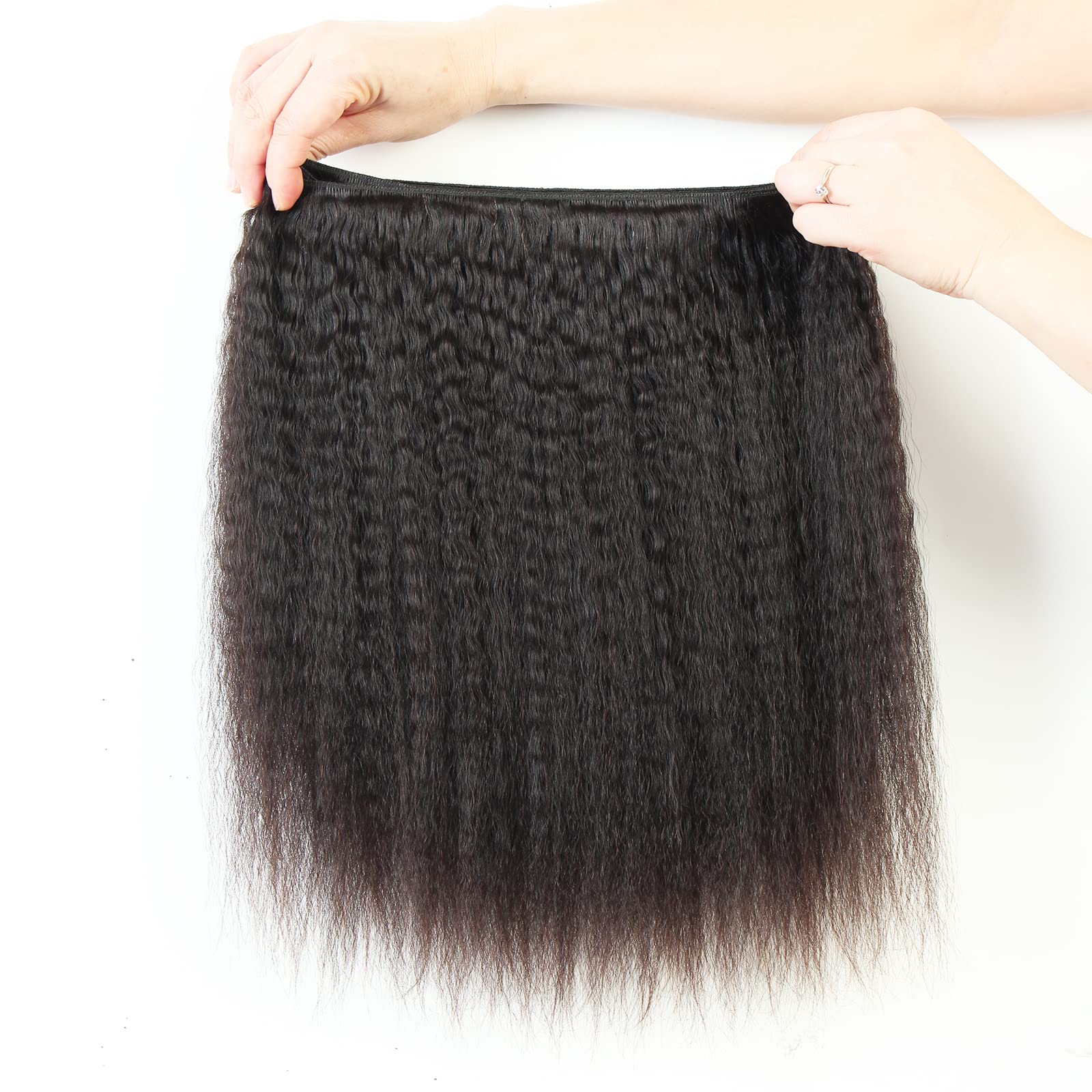 100% Unprocessed Brazilian Virgin Hair Bundles - Kinky Straight Yaki Weave 3 Bundles (22/24/26 Inch) | 12A Remy Human Hair Extensions in Natural Color | Perfect for Protective Styles, Weaves & Everyday Glam