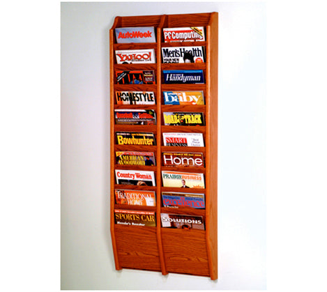 20-Pocket Wall Mount Magazine Rack Organizer - Space Saving Storage for Books, Newspapers & Mail - Perfect for Home, Office & Classroom Organization
