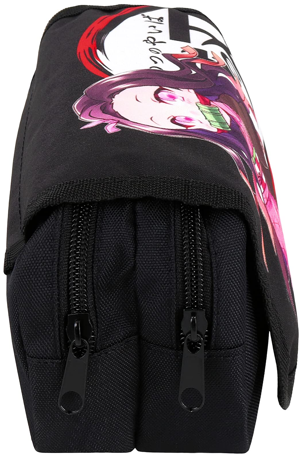 Roffatide Anime Demon Slayer Makeup Bag - Waterproof Zipper Cosmetic Pouch for Travel & School - Perfect for Makeup Brushes, Pens & Small Accessories