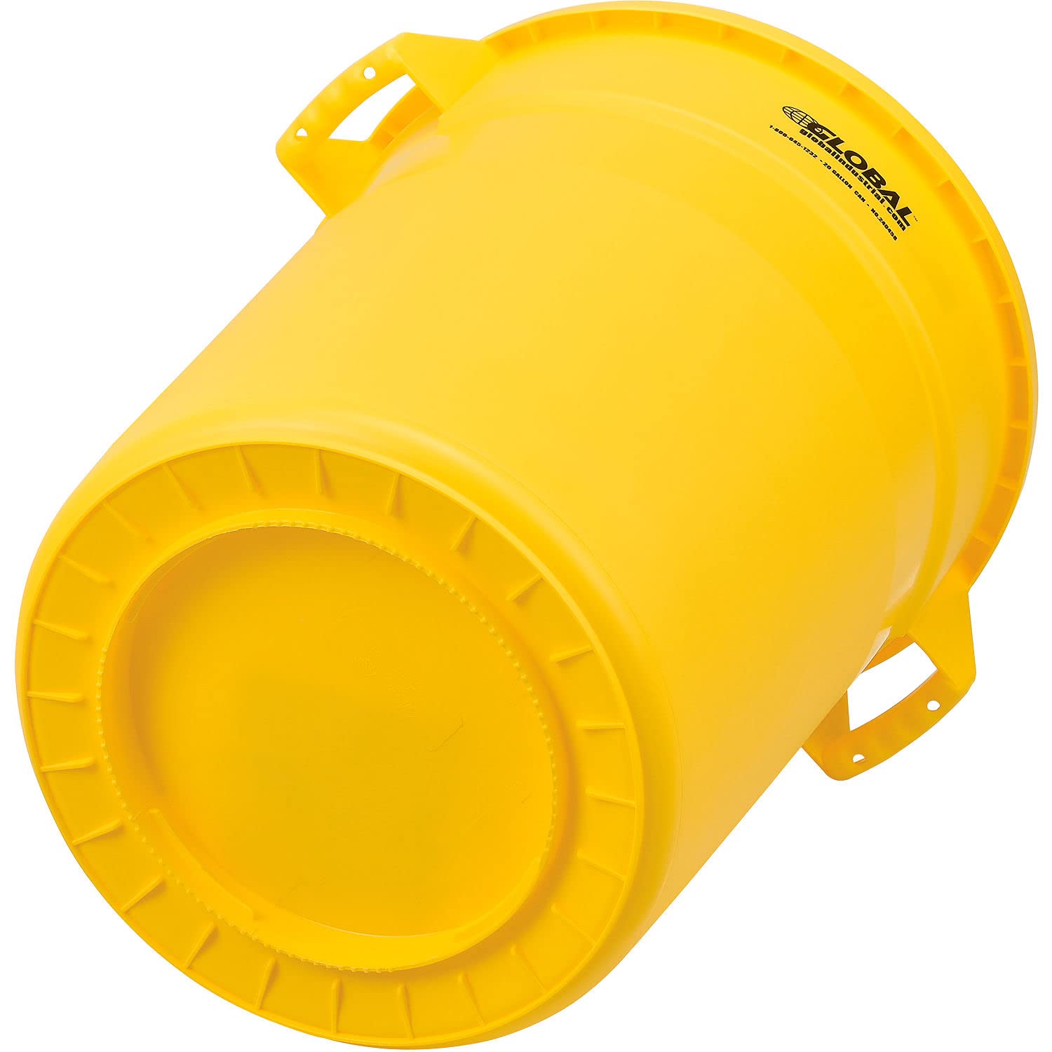 20 Gallon Yellow Plastic Trash Can with Lid - Heavy Duty Commercial Garbage Bin for Office, Kitchen, Warehouse & Outdoor Use - Durable Waste Container for Recycling & Disposal