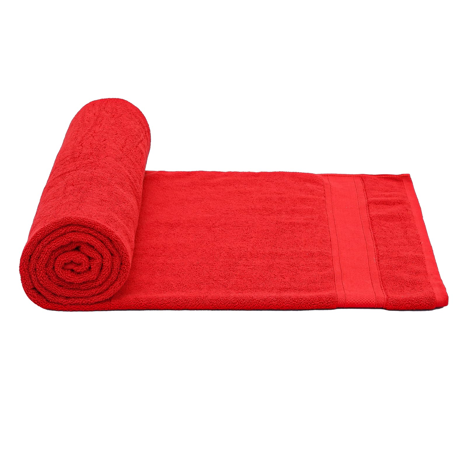 Magshion Extra Large Cotton Bath Sheets - Set of 2 Oversized Quick-Dry Bath Towels for Adults, Soft & Absorbent (Red) - Perfect for Spa, Beach & Luxury Bathroom Use