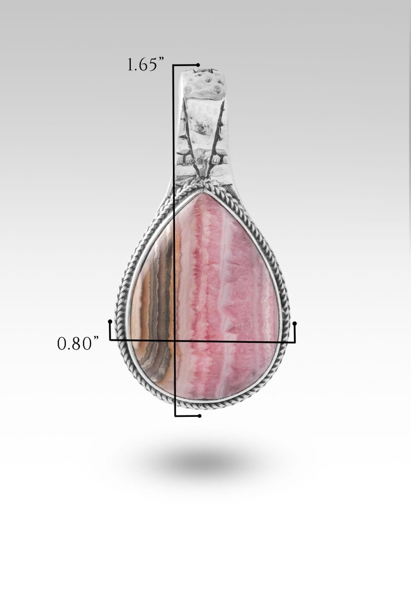 Patient in Trials Pendant™ - Genuine Rhodochrosite Gemstone Necklace for Strength & Healing | Spiritual Jewelry for Medical Warriors & Cancer Survivors