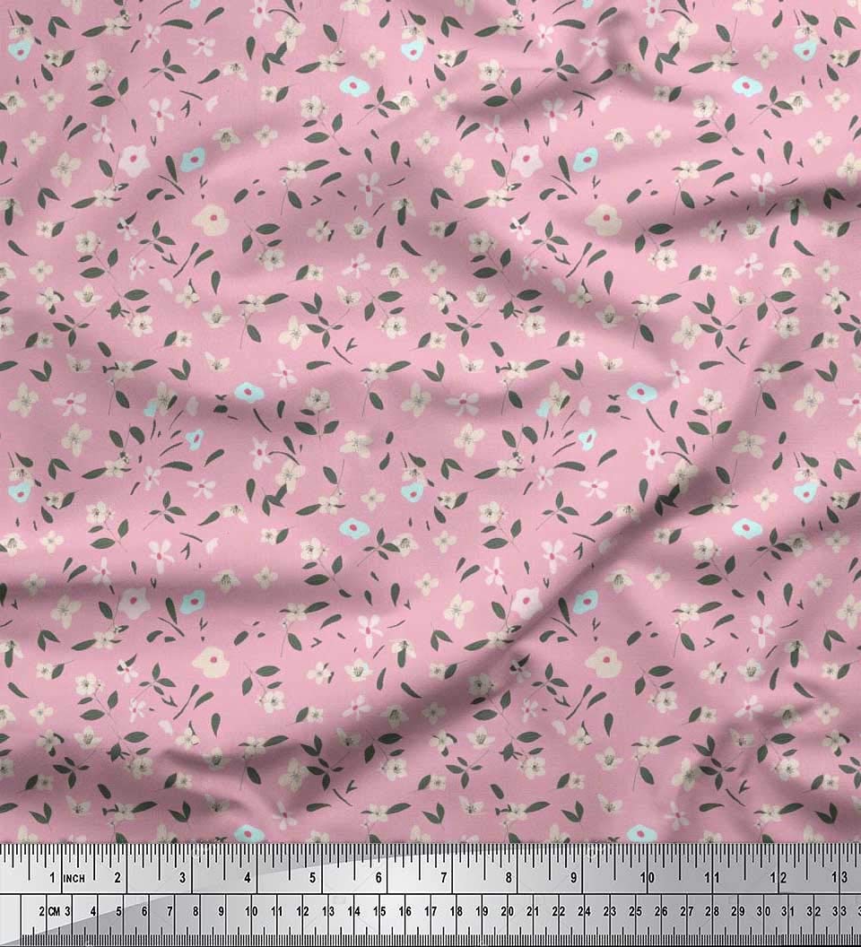Soimoi Moss Georgette Brown Fabric by The Yard - 42 Inch Wide Printed Floral Leaves Design - Lightweight Draping Material for Dresses, Blouses & Home Decor