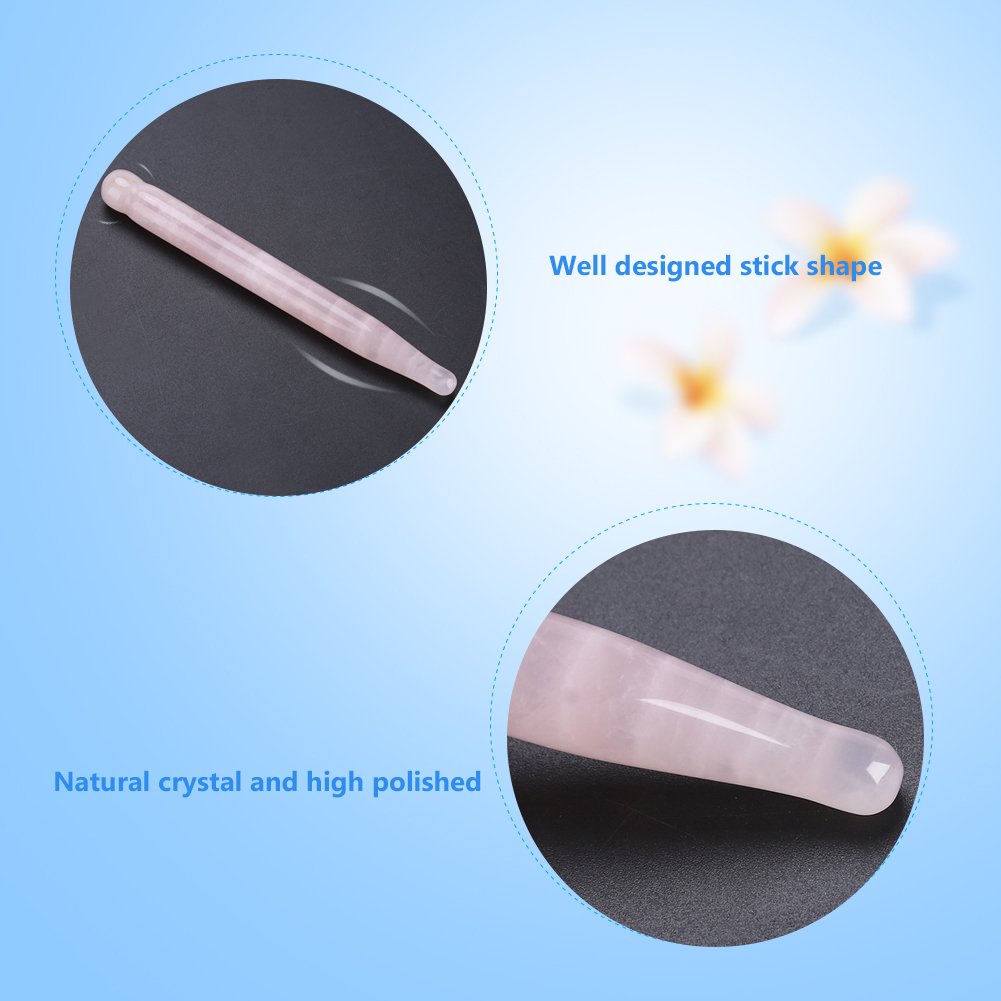 FILFEEL Rose Quartz Gua Sha Tool for Face & Body - Natural Crystal Massage Stick & Scraping Tool for Skincare & Relaxation - Perfect for Facial Lymphatic Drainage & Muscle Tension Relief