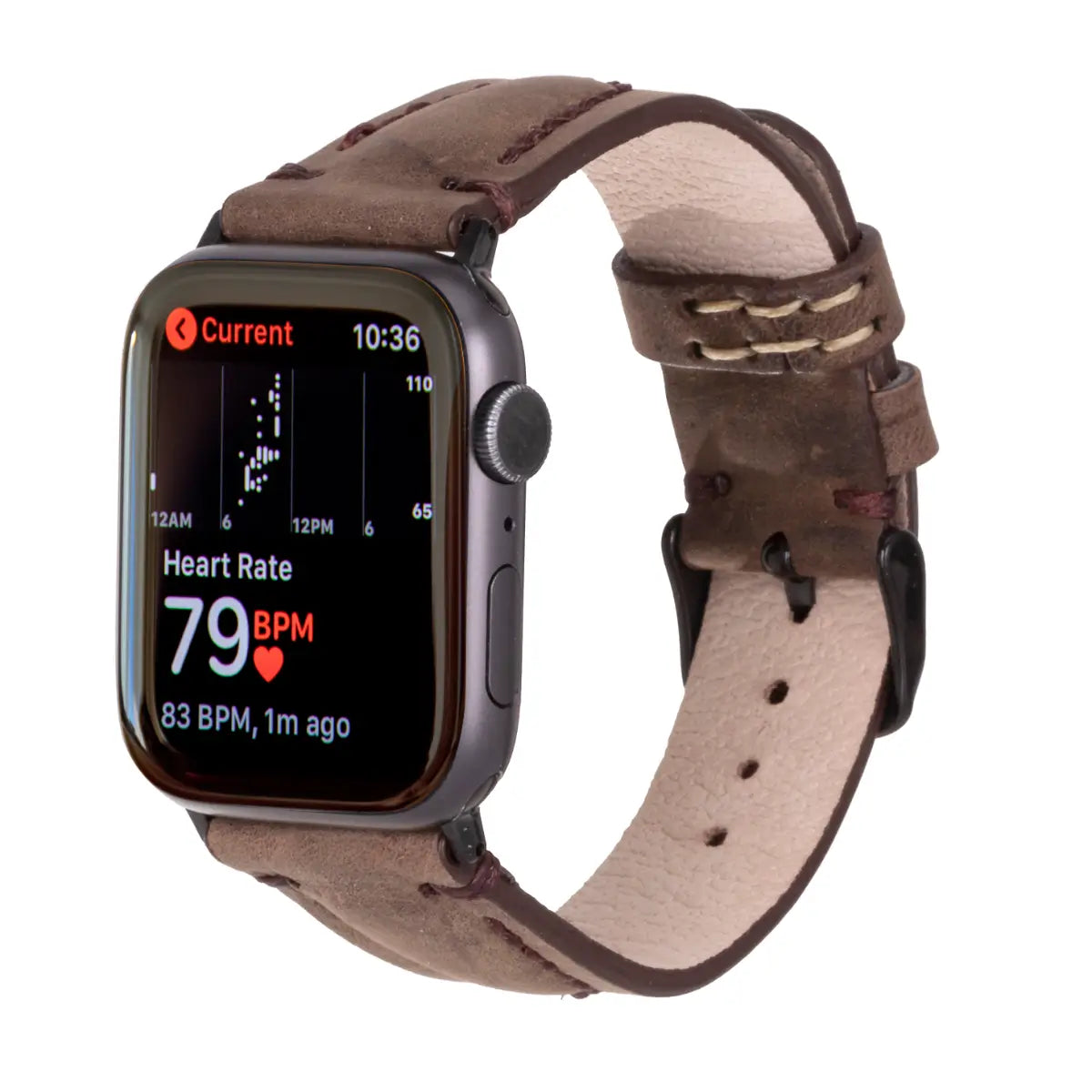 Premium Dark Brown Leather Sport Band for Apple Watch - Avila Series - Durable & Comfortable for Workouts, Running & Everyday Wear