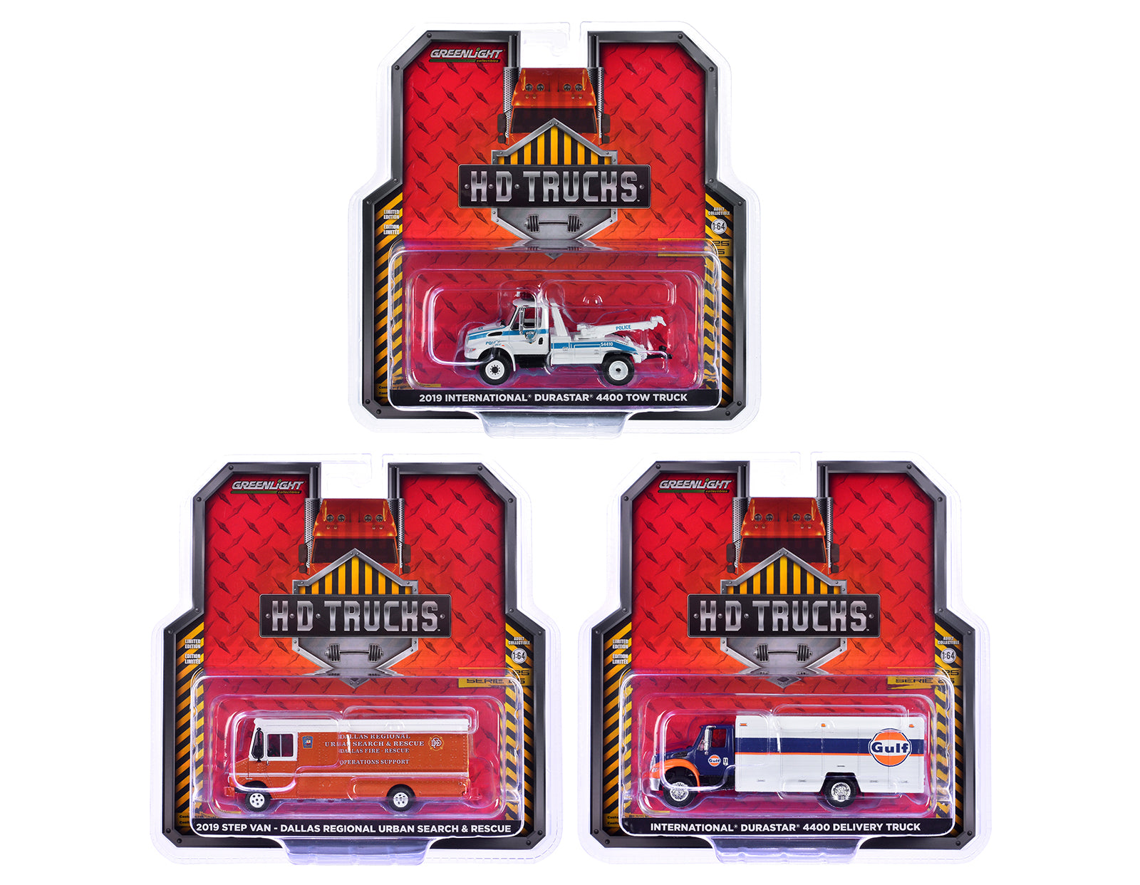 Greenlight 1/64 Scale Heavy Duty H.D. Trucks Diecast Model Set - 3 Piece Series 25 Collection for Display, Gifts & Truck Enthusiasts