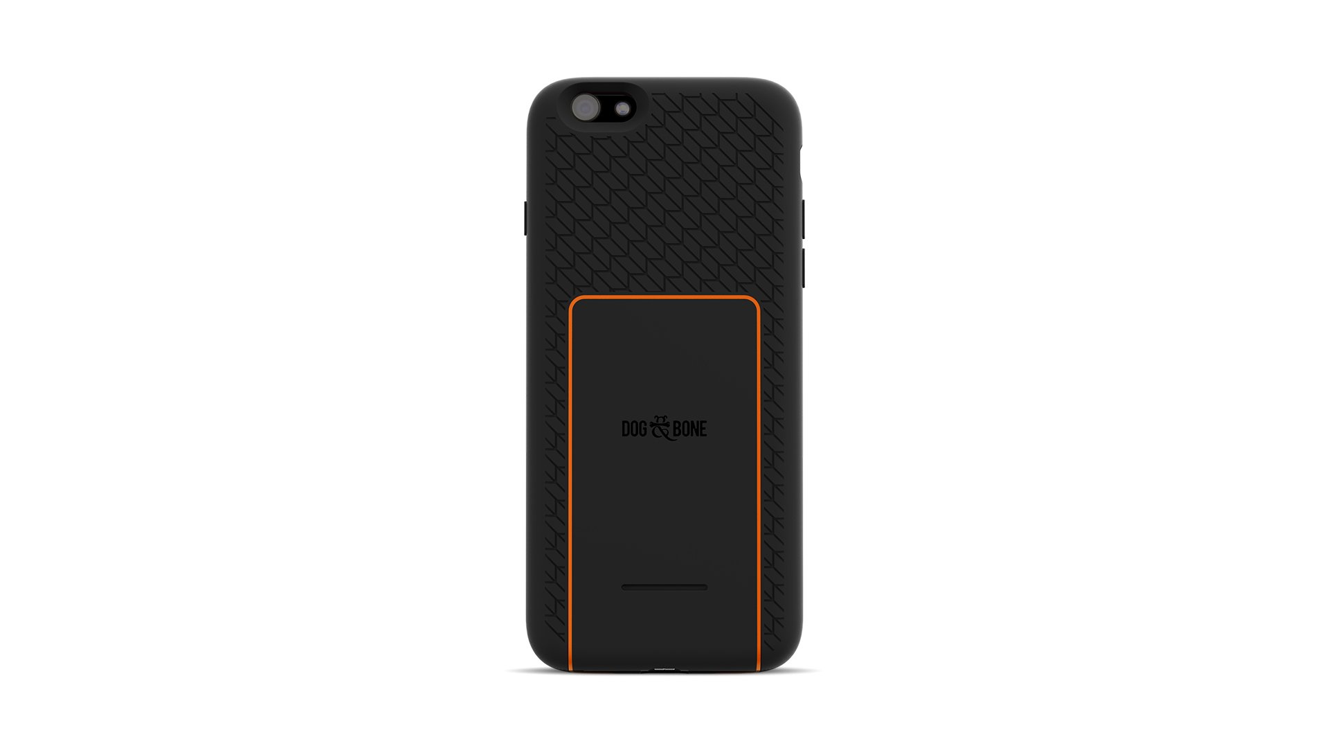 Dog & Bone Backbone Starter Pack - Wireless Charging Case for iPhone 6/6s with Qi-Certified Charge Pad (Black & Orange) - Perfect for Home, Office & Travel Charging