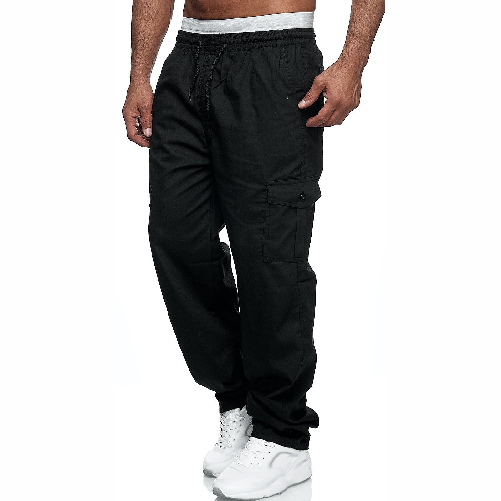 Men's Lightweight Work Pants with Pockets - Outdoor Hiking & Jogging Trousers