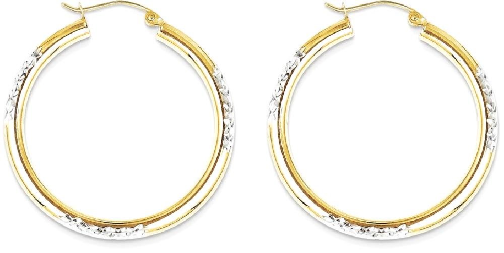 10K Solid Yellow Gold 3mm Round Large Hoop Earrings for Women - Classic Dainty Everyday Jewelry - Perfect for Work, Date Night & Special Occasions