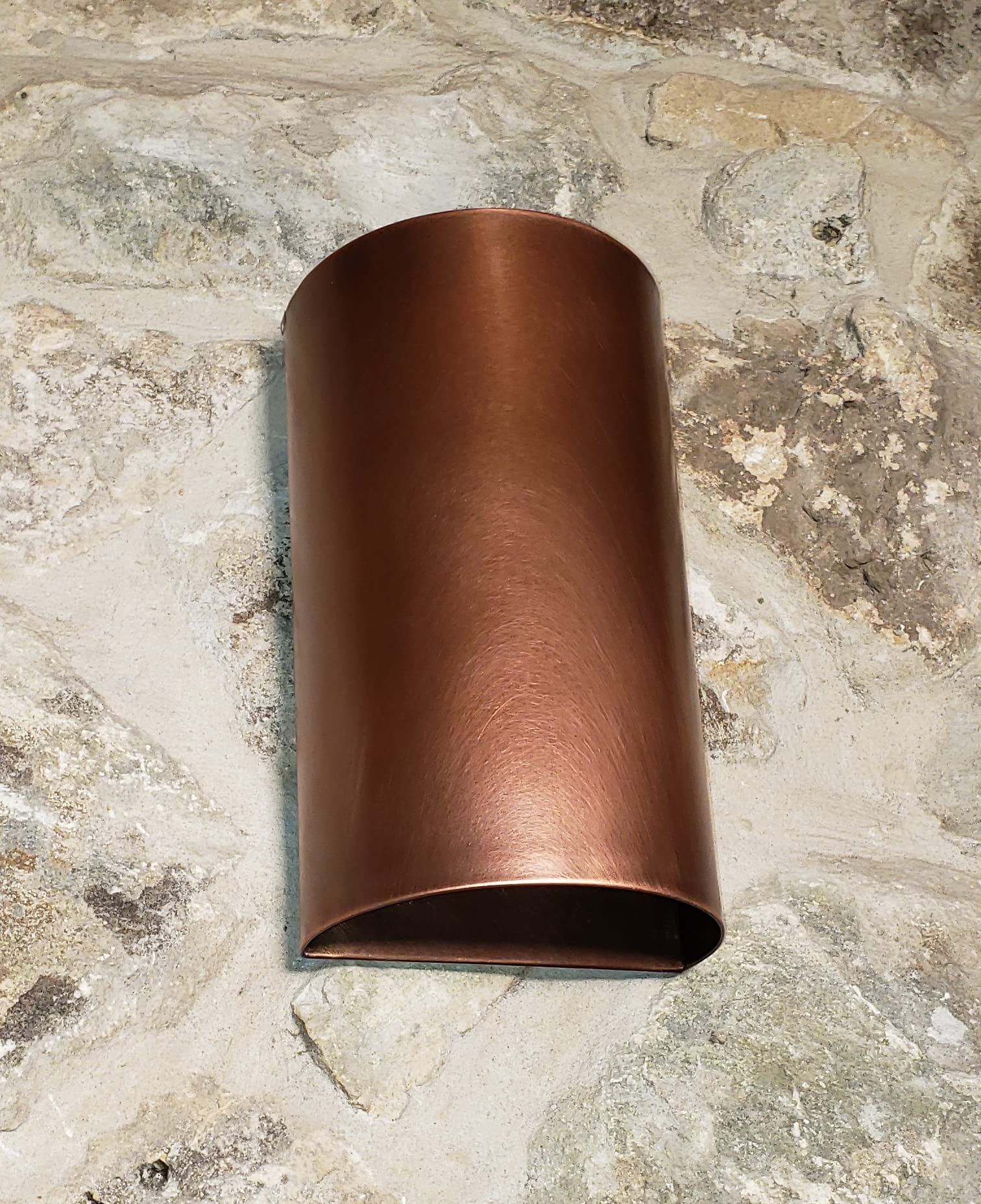 Antique Copper Wall Sconce with Clear Acrylic Top - 14 Inch Medium Size for Living Room, Bedroom, or Hallway Lighting Decor