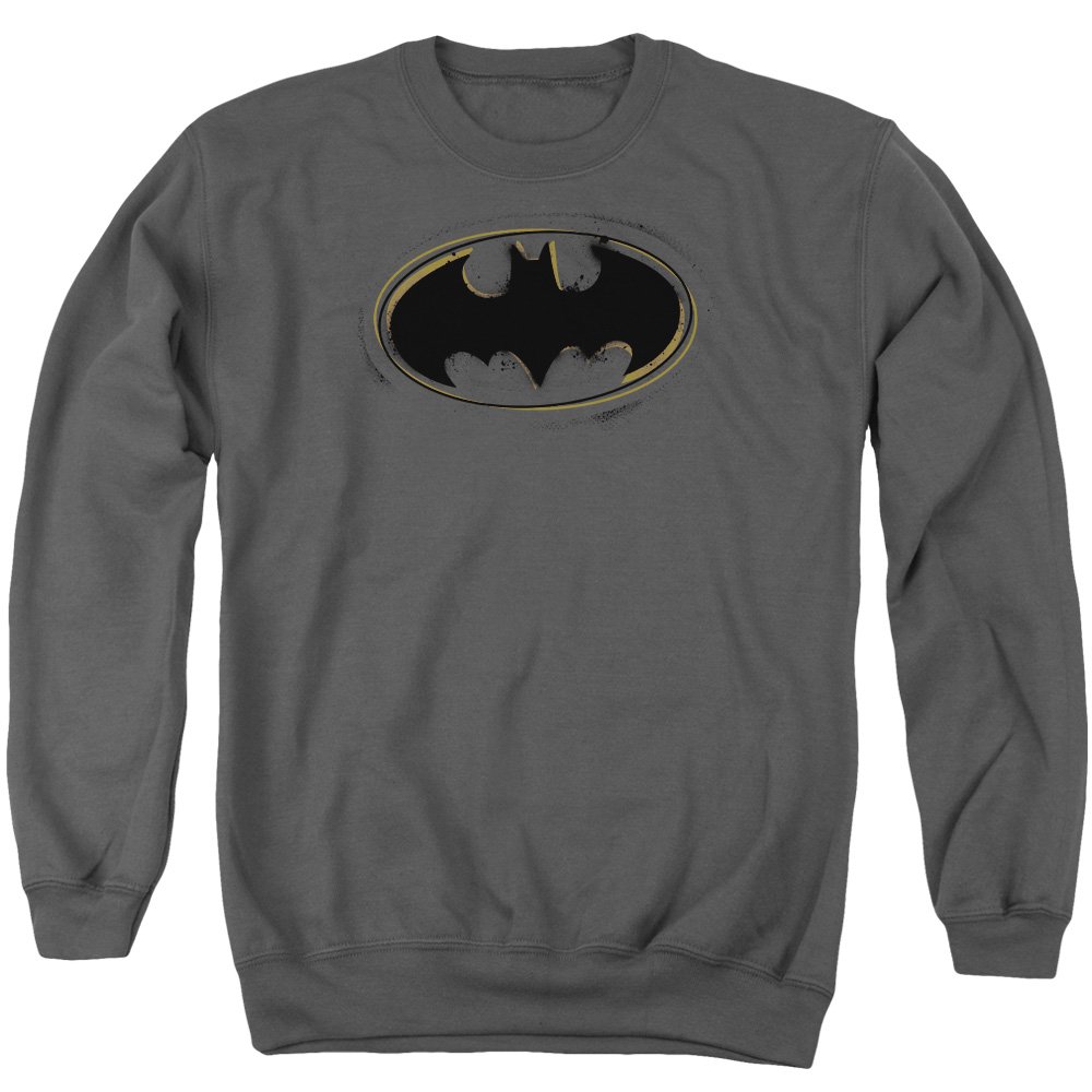 Batman Logo Spray Paint Graphic Unisex Crewneck Sweatshirt for Men & Women | Casual Streetwear, Cosplay, Superhero Fan Apparel
