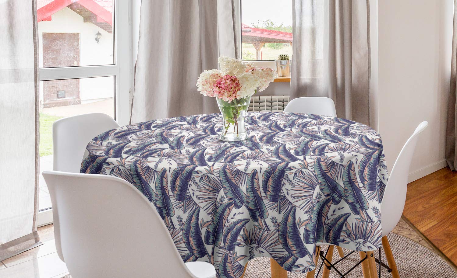 Ambesonne Tropical Round Tablecloth 60