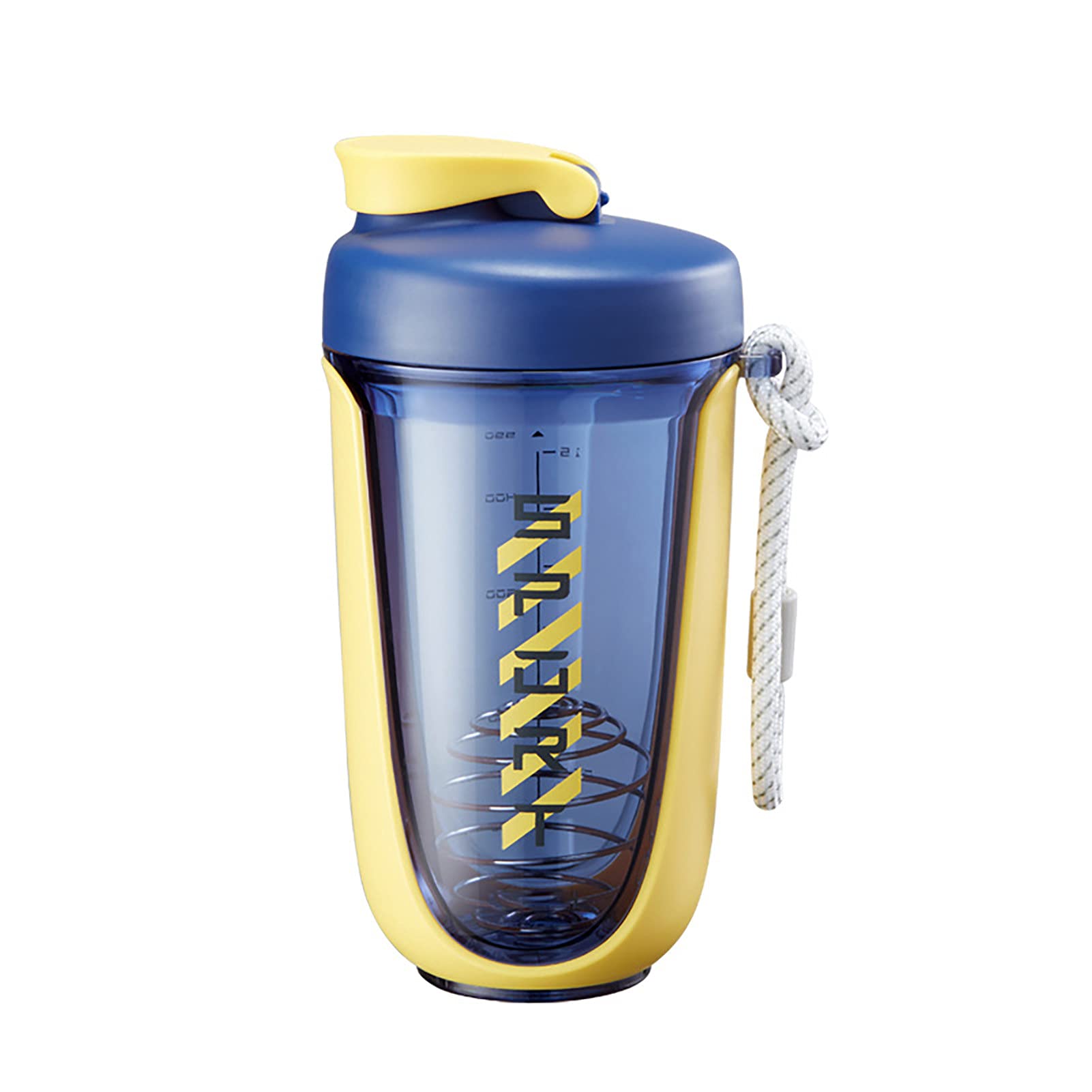 ONWRACE 550ml BPA Free Water Bottle with Silicone Handle - Leak Proof, Easy to Clean Shaker Bottle for Gym, Workout, Office & Outdoor Activities - Yellow