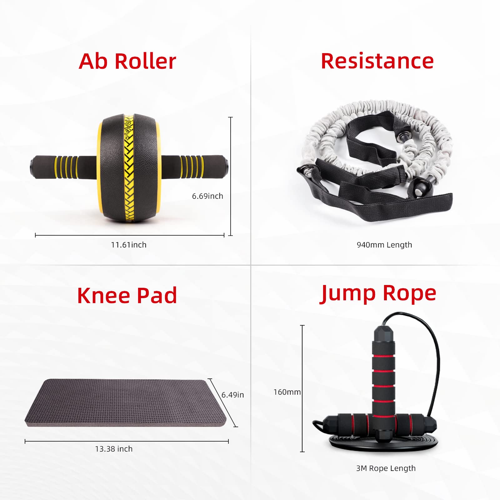 Premium Ab Roller Wheel for Core Workouts - Home Gym Equipment with Thick Knee Pad - Perfect for Home Fitness, Strength Training & Six Pack Abs Exercises