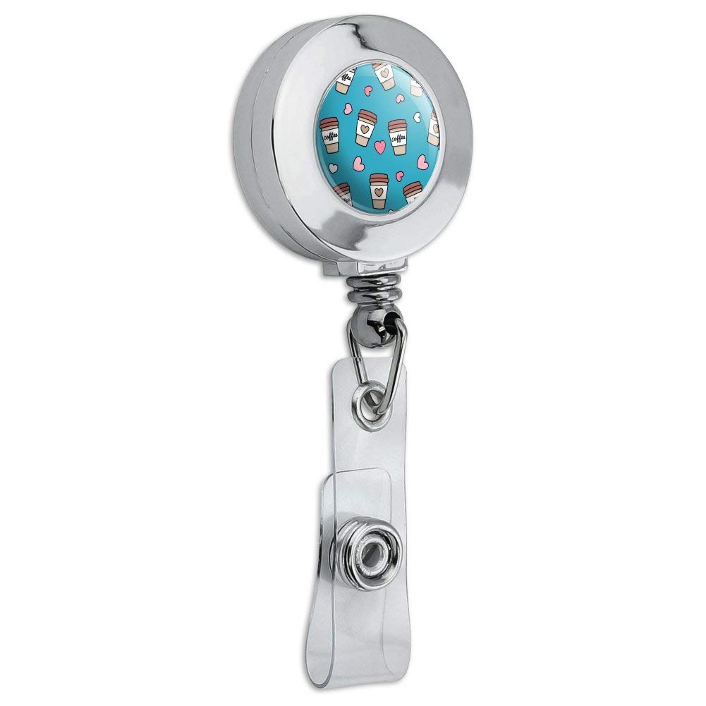 Retractable ID Badge Holder for Coffee Lovers - Office & Travel Use