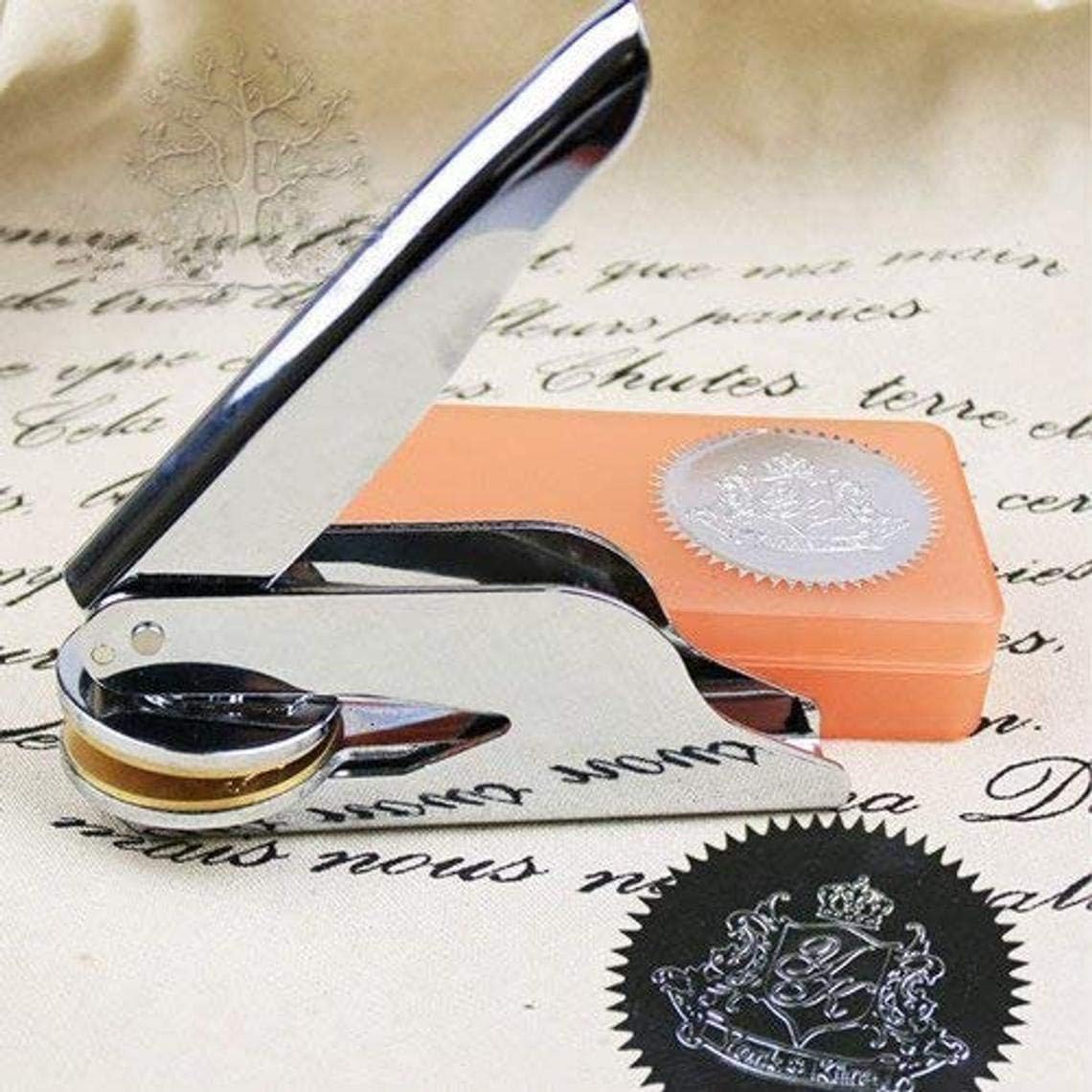Christmas Monogram Embosser Stamp - Handheld Seal for Cards, Gifts & Envelopes