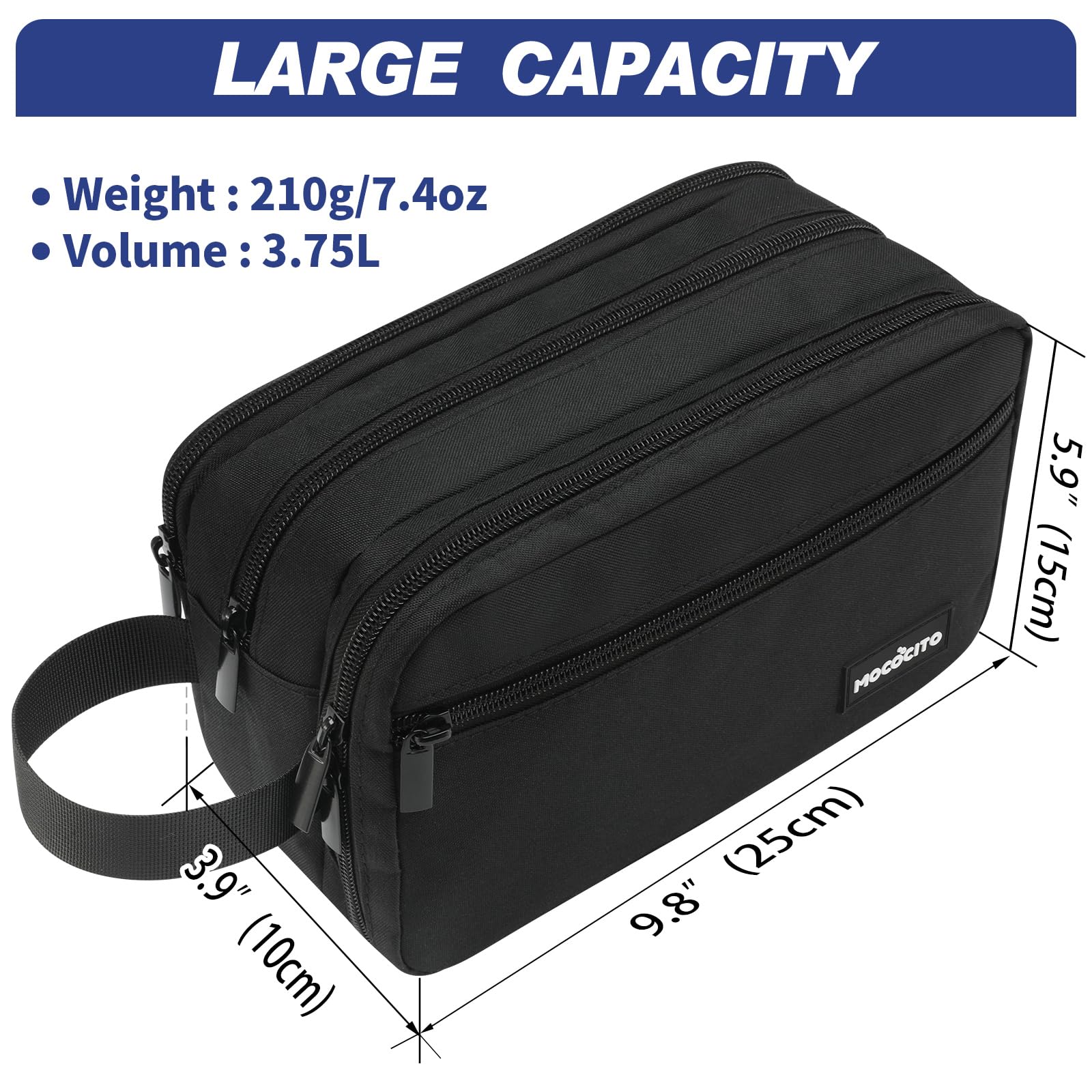 Men's Waterproof Hanging Toiletry Bag - Travel Shaving Organizer for Gym & Camping