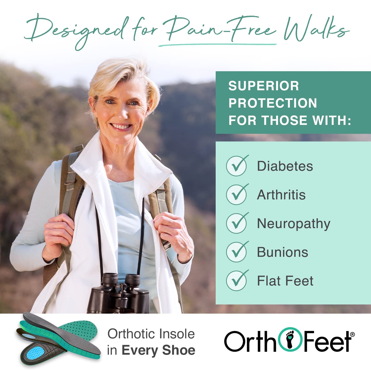 Orthofeet Women's Orthopedic Walking Shoes - Waterproof Sneakers for Plantar Fasciitis, Arch Support & Pain Relief - Comfortable Slip-Resistant Casual Shoes for Work, Travel & Everyday Wear