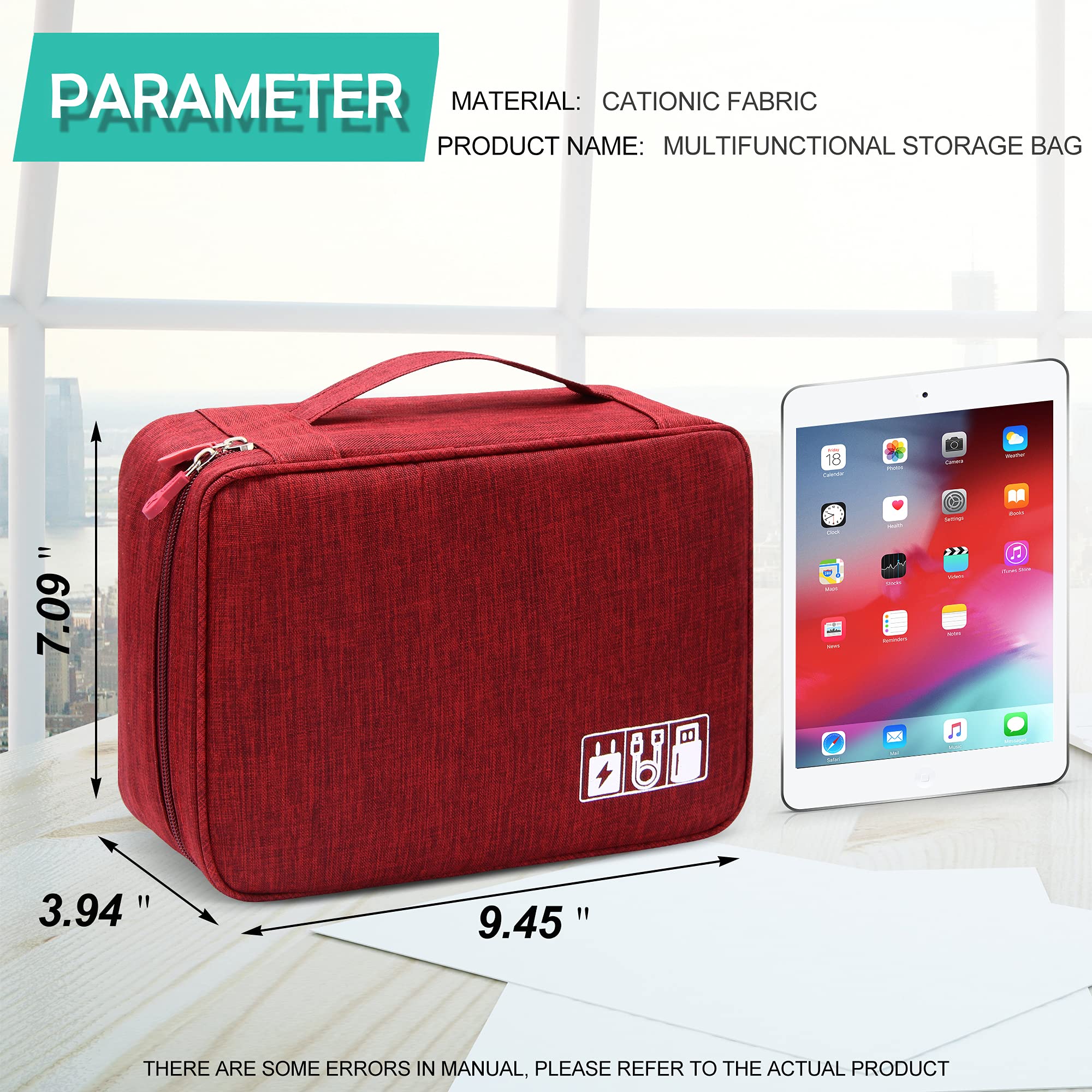 Waterproof Travel Electronics Organizer Bag - Portable Cable Storage Case for Chargers, Cables & Digital Accessories | Perfect for Business Trips, Vacations & Daily Commute