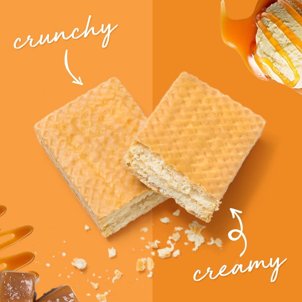 Power Crunch Protein Wafer Bars - 12 Pack of 1.4oz High Protein Snacks | Salted Caramel Flavor | Delicious Low Carb Keto-Friendly Energy Bars for Gym, Hiking & On-the-Go Nutrition