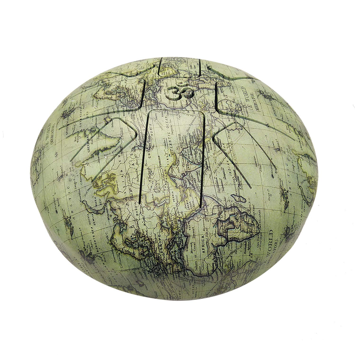 OM Tongue Drum 9 Inch - Steel Tank Drum Handpan Percussion Instrument with Carry Bag & Mallets (Light Green) | Perfect for Meditation, Yoga, Music Therapy & Relaxation