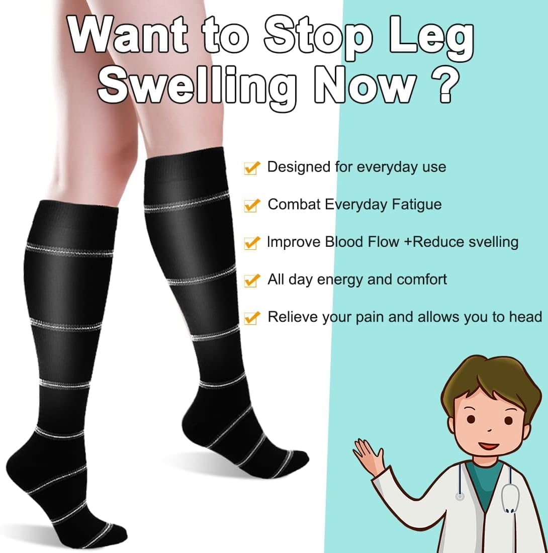 Best Compression Socks for Women & Men - Athletic Support, Improved Circulation & Faster Recovery - Ideal for Running, Travel & Post-Workout Recovery