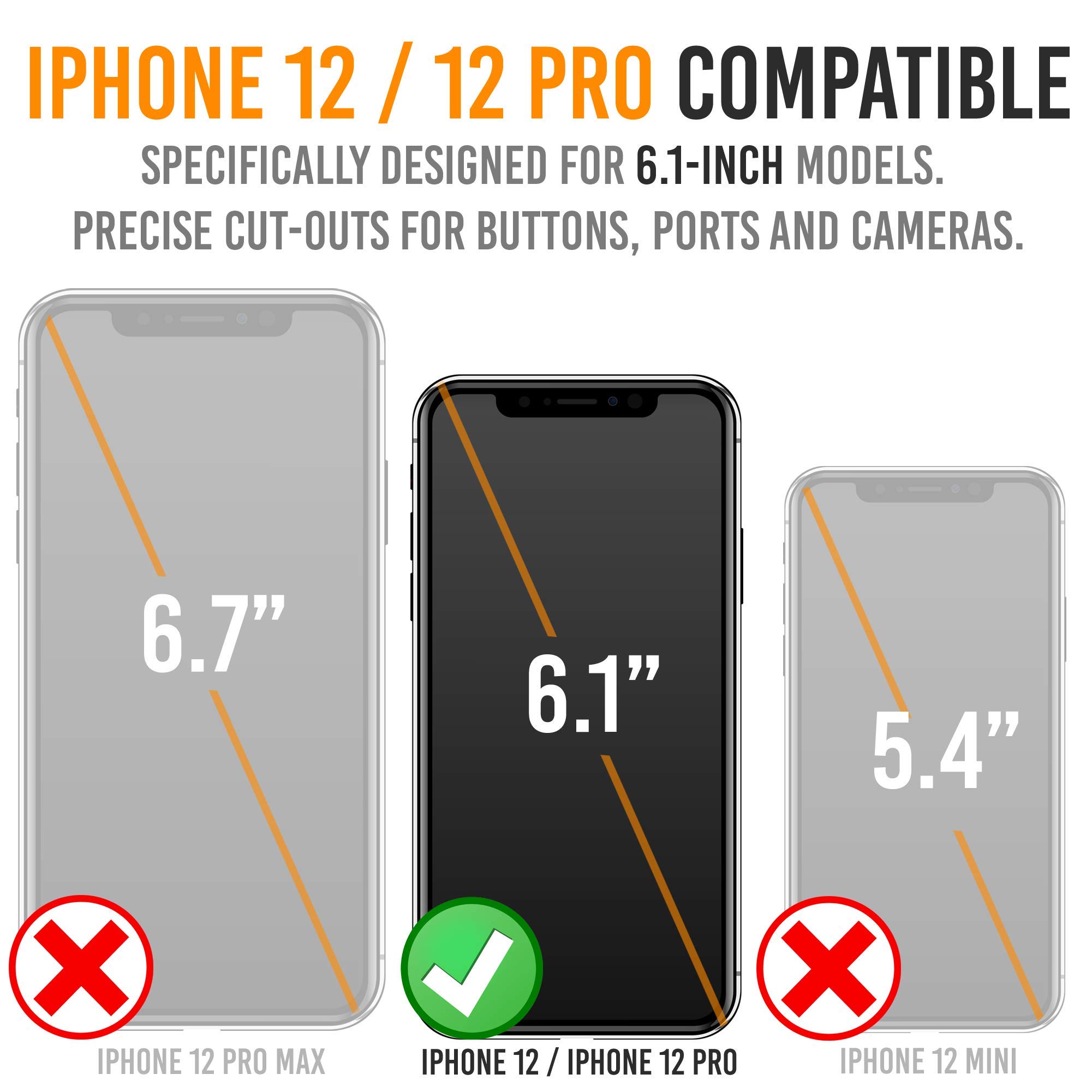 Alpatronix iPhone 12 Pro & iPhone 12 (6.1 inch) Battery Case - Slim Protective Charging Cover with Wireless Charging, Lightning Port & Apple Pay Support | Extended Battery Life for Travel, Work & Daily Use - BX12 - Black