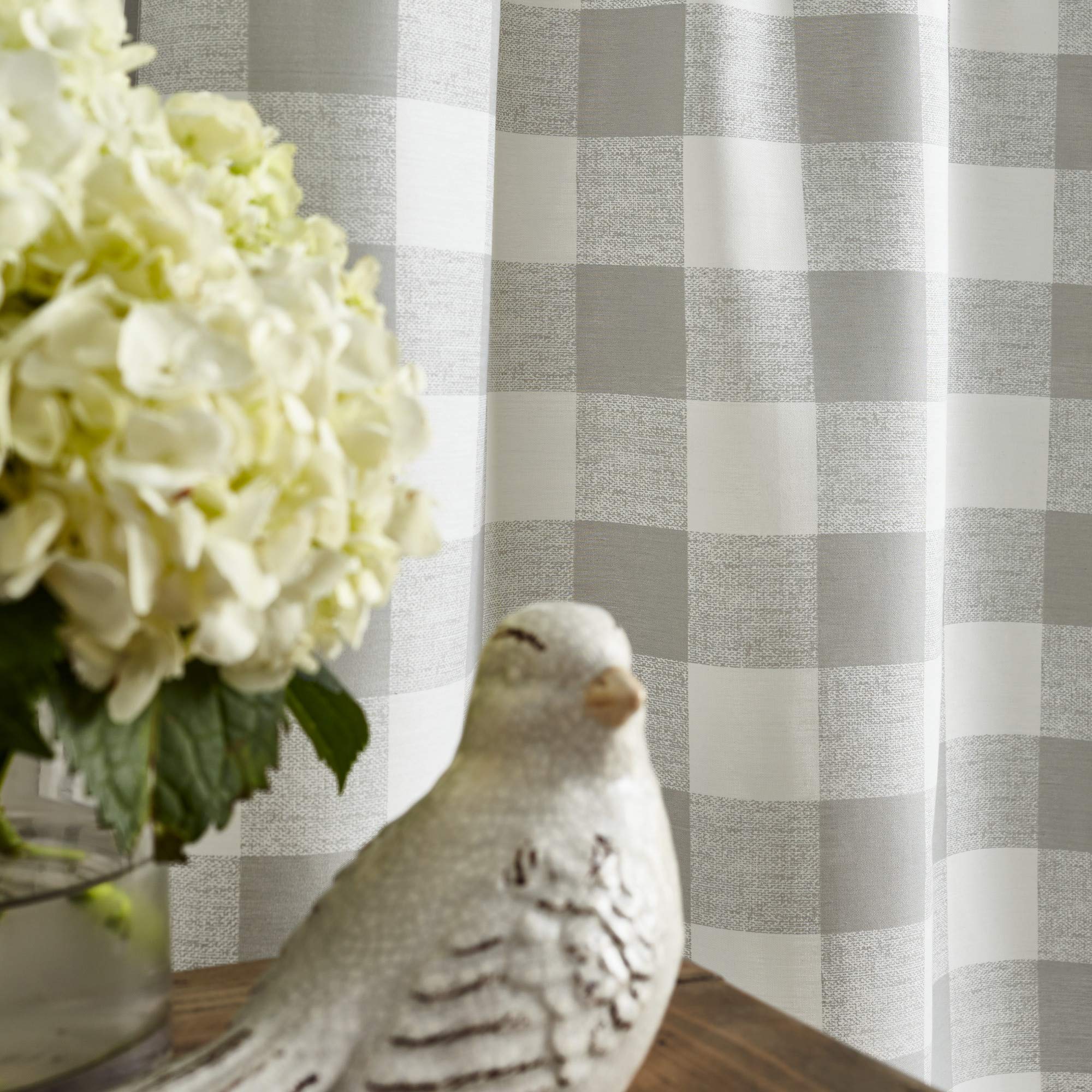 Curtainworks Country Modern Rustic Farmhouse Buffalo Check Kitchen Curtains - 36