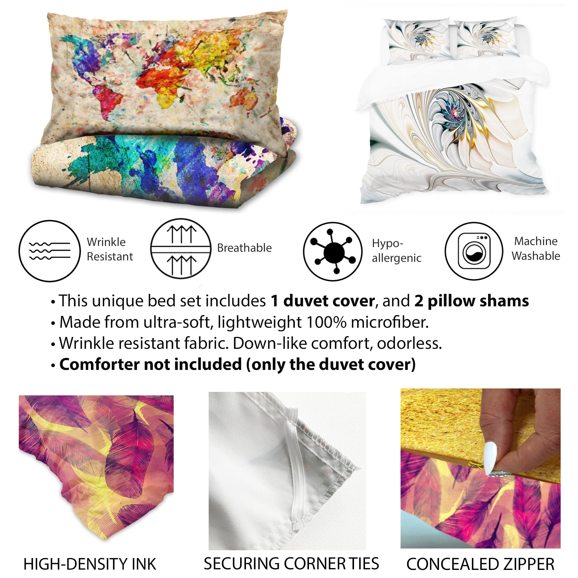 Southwest Style Hers Duvet Cover Set King - 3 Piece Brown Animal Print Bedding, All Season Traditional Comforters for Cozy Bedroom Decor | Perfect for Southwestern Themed Homes & Guest Rooms