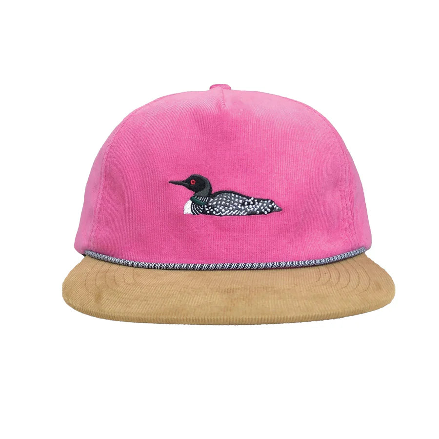 Hot Pink Loon Corduroy Hat for Women & Men - Vintage Style Corduroy Cap for Outdoor Activities, Hiking & Casual Wear
