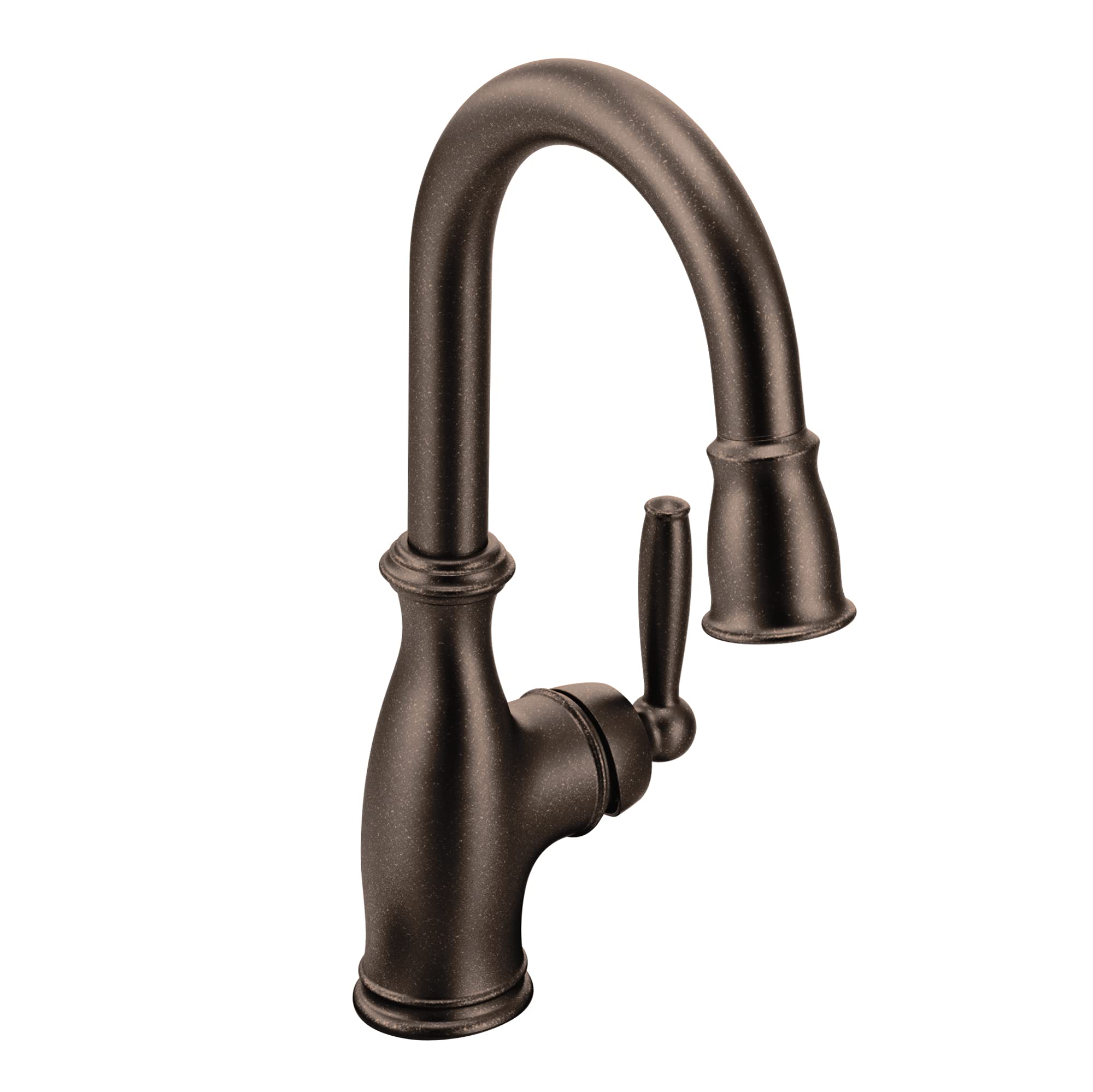 Moen Brantford Oil Rubbed Bronze Traditional Single Handle High-Arc Pull Down Kitchen Faucet with Reflex Docking System & Power Clean Spray - 5985ORB | Perfect for Modern Farmhouse & Commercial Kitchens