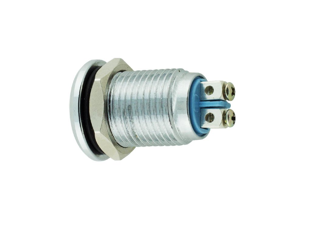 12mm White 12V LED Metal Indicator Pilot Custom Dash Light Lamp - Durable Automotive Dashboard Warning Light for Cars, Trucks, Boats & DIY Projects - Perfect for Interior/Exterior Vehicle Lighting & Signal Indicators