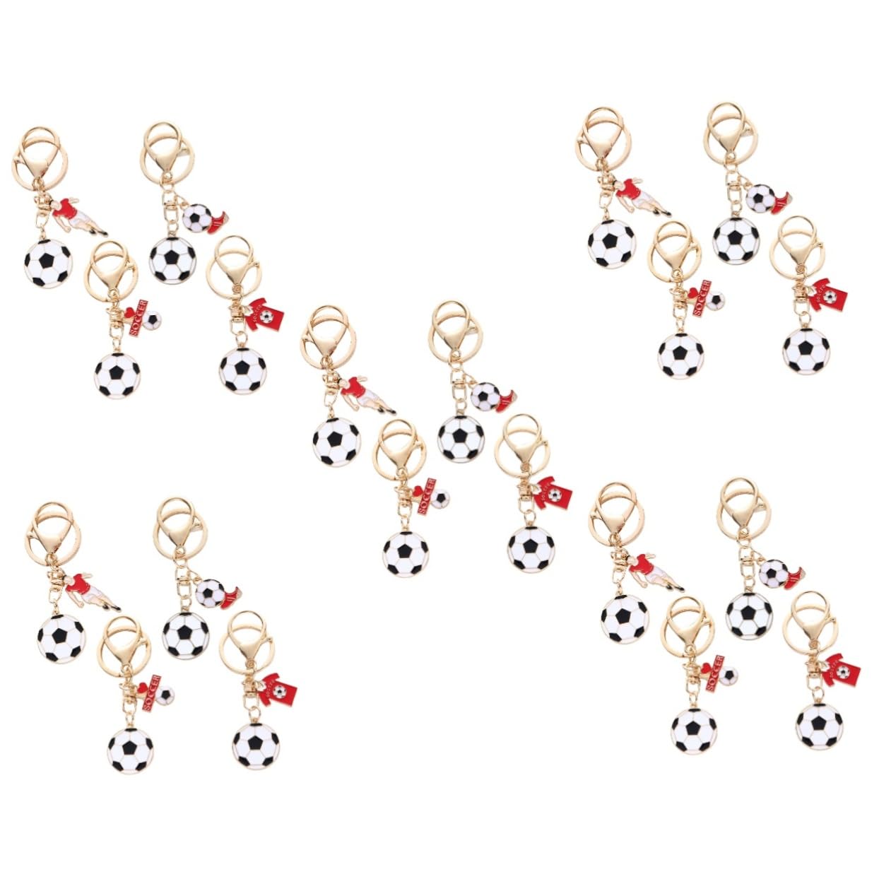 Kisangel 5-Pack Football Keychain Set - Zinc Alloy Sports Key Rings for Men & Women - Perfect for Fans, Gifts, and Key Organization (4pcs x 5 Sets)