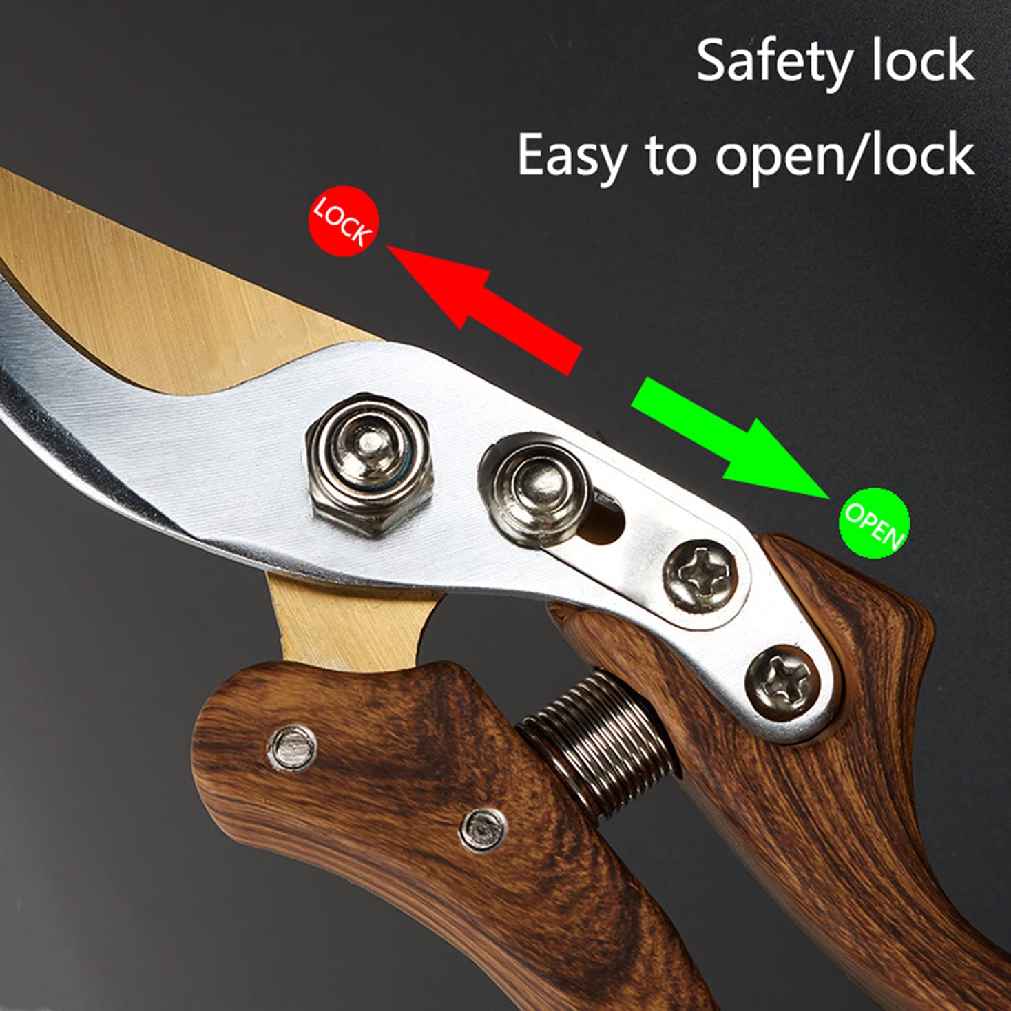 Premium Japanese Garden Shears - Heavy Duty Floral Branch Cutters & Pruning Shears for Gardening, Wood Grain Handheld Pruners - Perfect for Florists, Landscaping, and Outdoor Plant Care