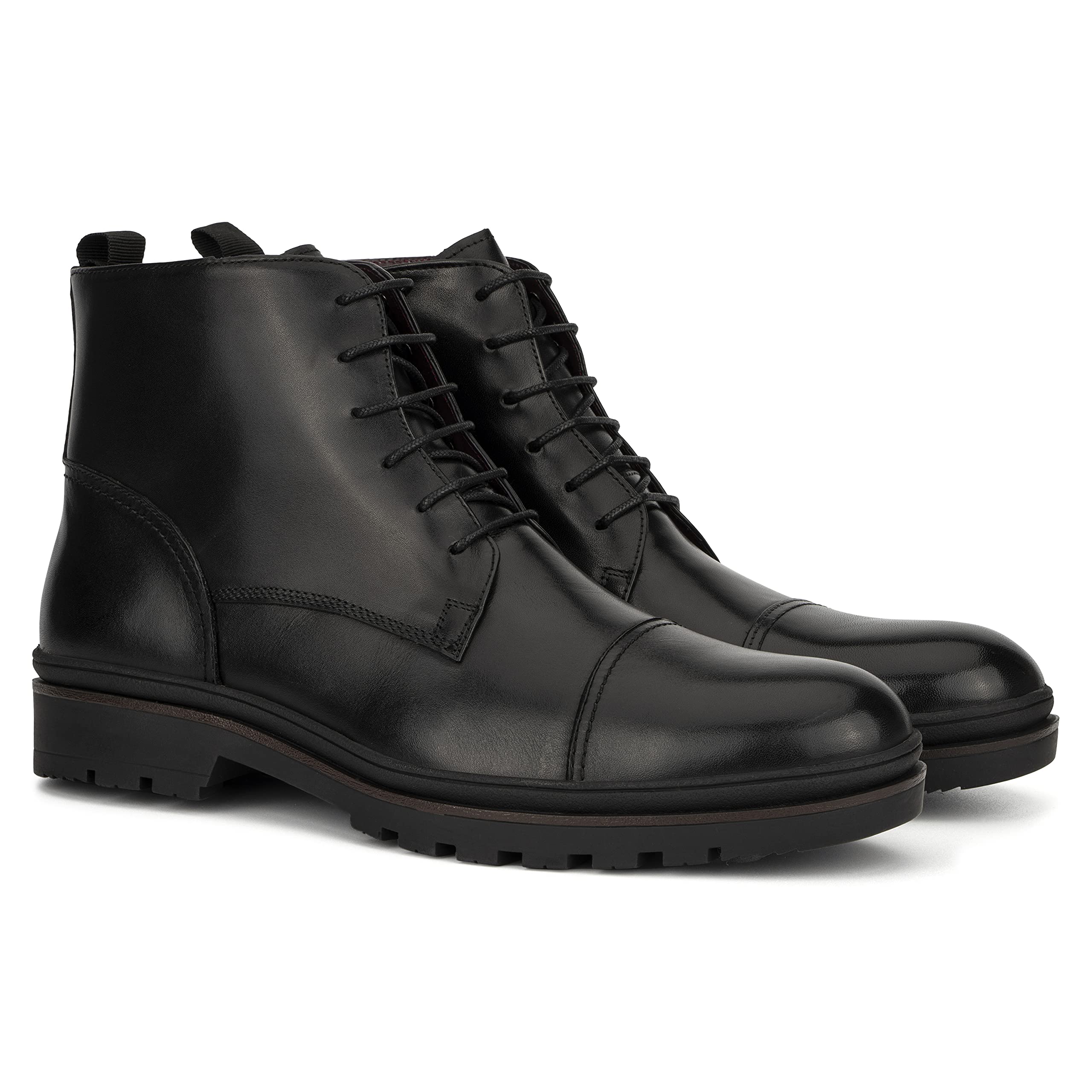 Vintage Foundry Co. Benny Men's Handcrafted Leather Motorcycle Boots - Lace Up & Zipper, Cap Toe, Rubber Outsole - Stylish Casual Riding & Outdoor Adventure Footwear