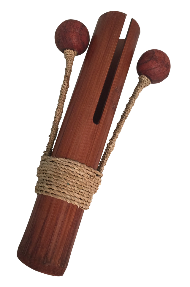 Kenari Rattle - Authentic Natural Wooden Percussion Instrument for Music Therapy, Meditation & Cultural Performances