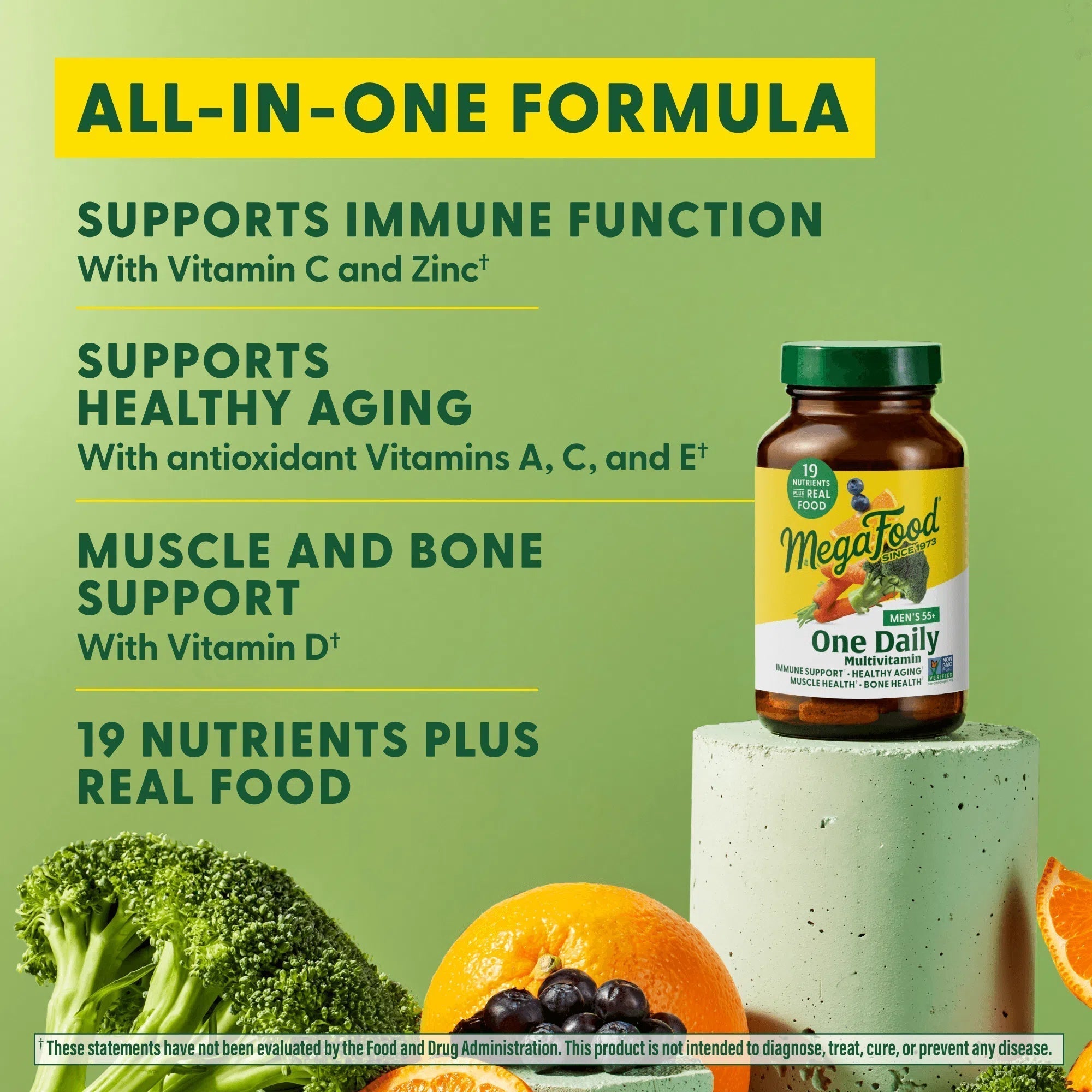 MegaFood Men's 55+ One Daily Multivitamin Supplement for Immune Support, Energy & Heart Health - Essential Nutrients for Active Senior Men - Perfect for Daily Wellness Routine & Healthy Aging