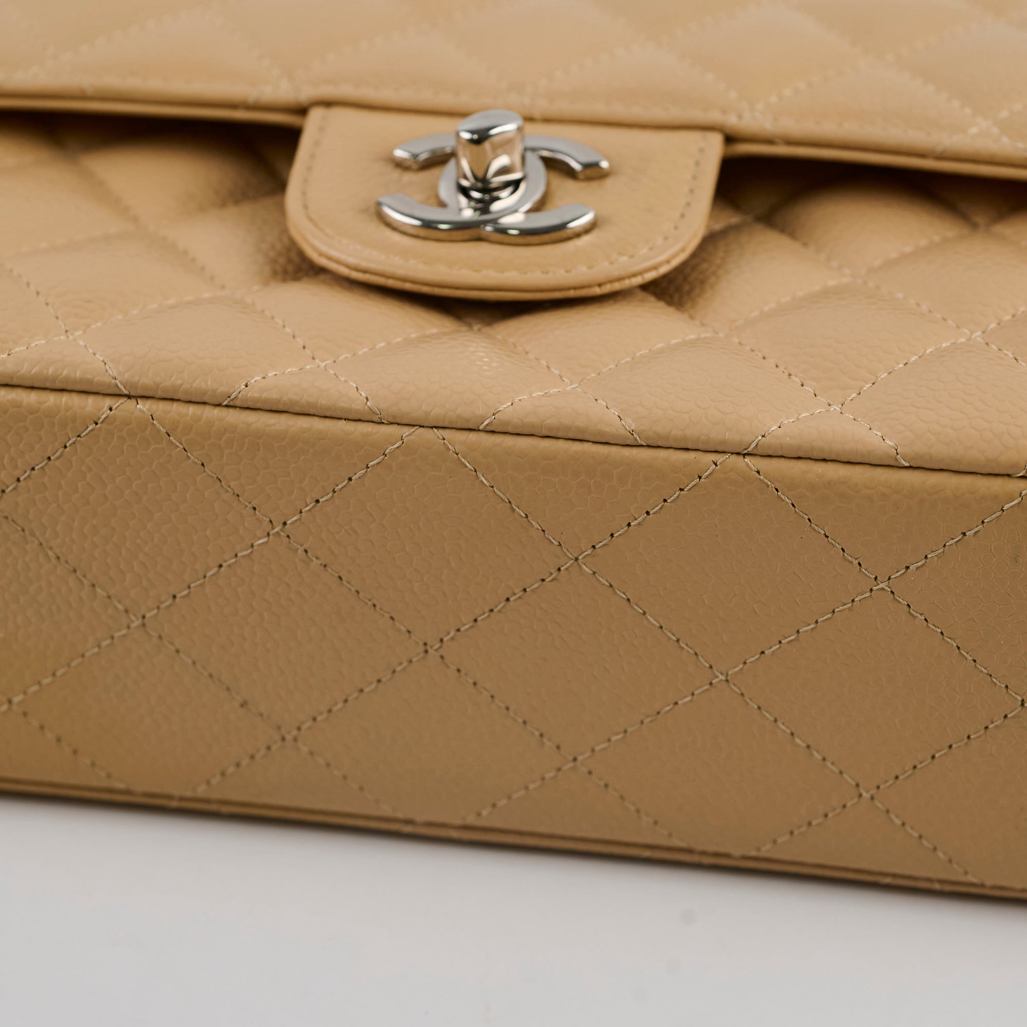 Chanel Small Caviar Double Classic Flap Bag Beige Clair - Luxury Designer Handbag for Women, Perfect for Parties, Dating & Special Occasions