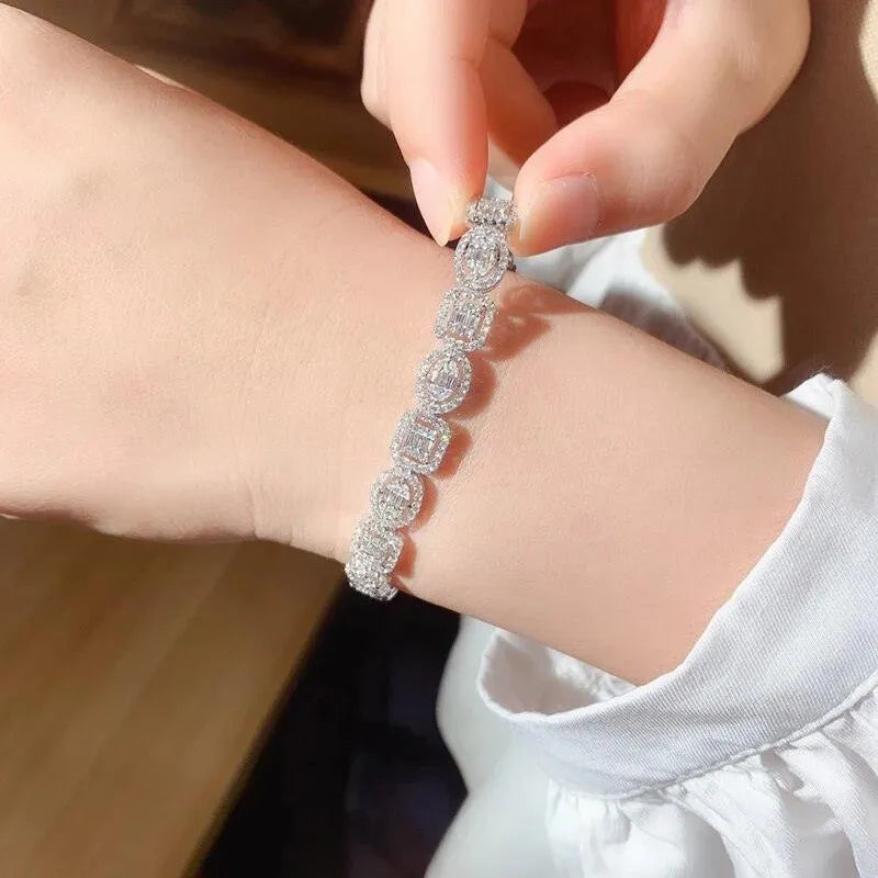 18K Real Gold Diamond Bracelet with 3.6ct Natural Diamonds - Elegant Jewelry Gift for Women, Perfect for Weddings, Anniversaries & Special Occasions