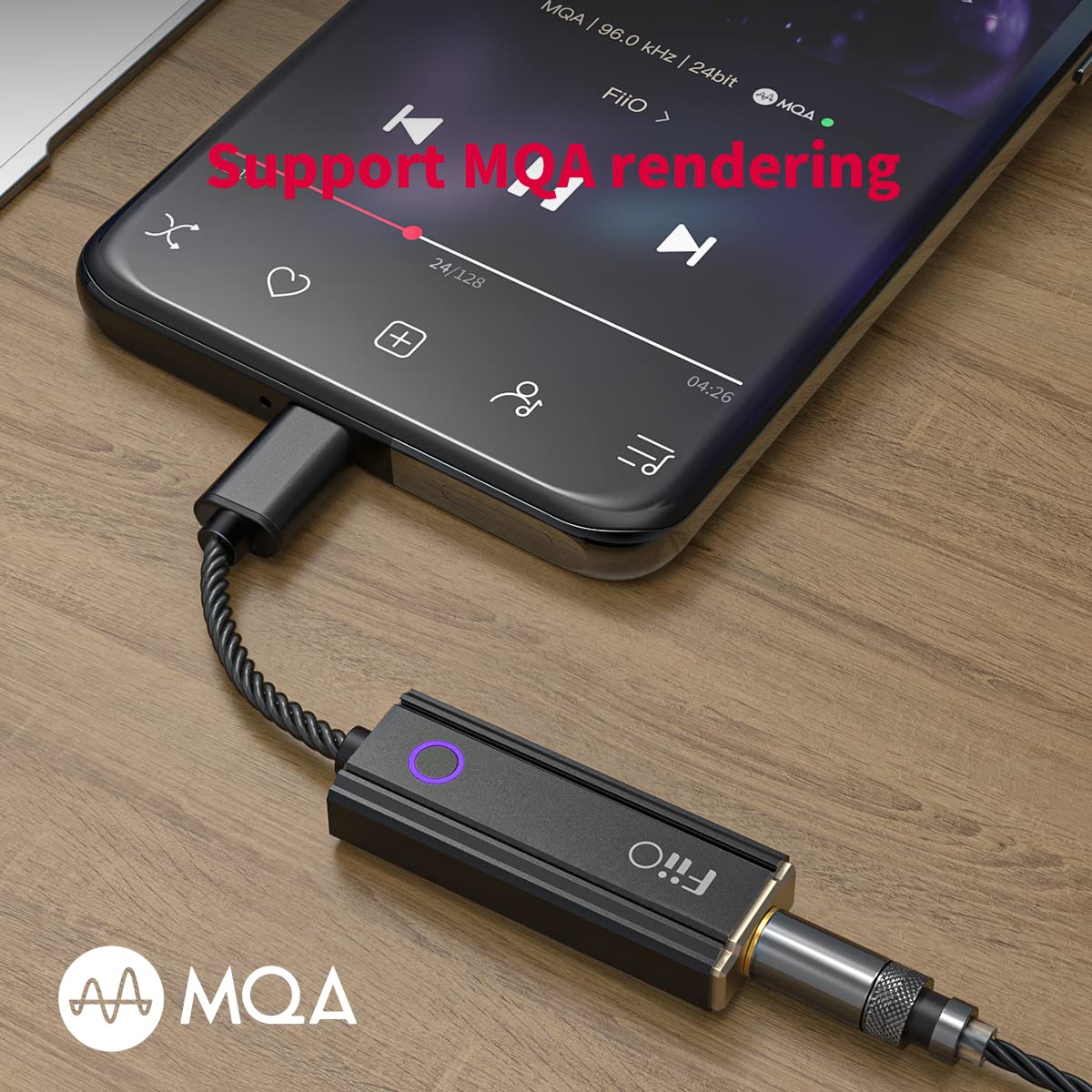 FiiO JadeAudio KA1 Portable USB DAC Headphone Amplifier - High Resolution Lossless Audio for iPhone, Android, PC & Laptop (Lightning Version, Black) - Perfect for Music Lovers, Audiophiles & Mobile Gaming