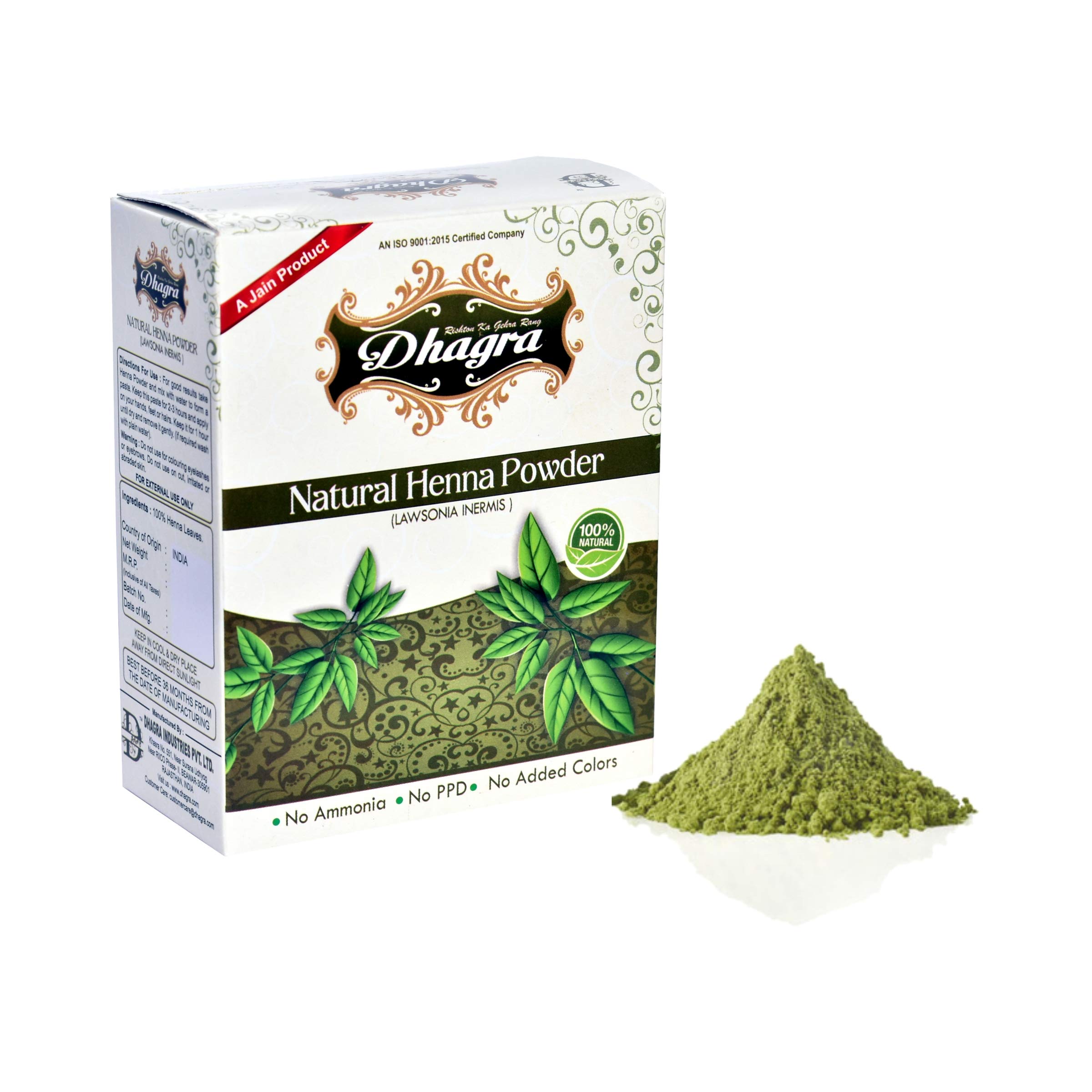 Dhagra's 100% Natural Henna Powder for Hair & Body Art - 250g (Pack of 3) | Safe, Organic Mehndi Dye for Bridal, Festivals & DIY Tattoos