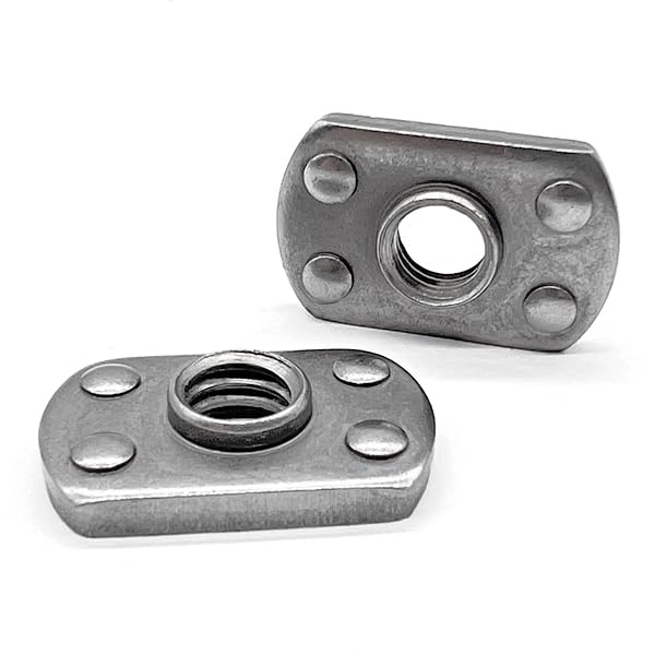 50 Pcs M8-1.25 4 Prong Spot Weld Nuts - High Strength Steel Fasteners for Automotive, Metal Fabrication & DIY Projects