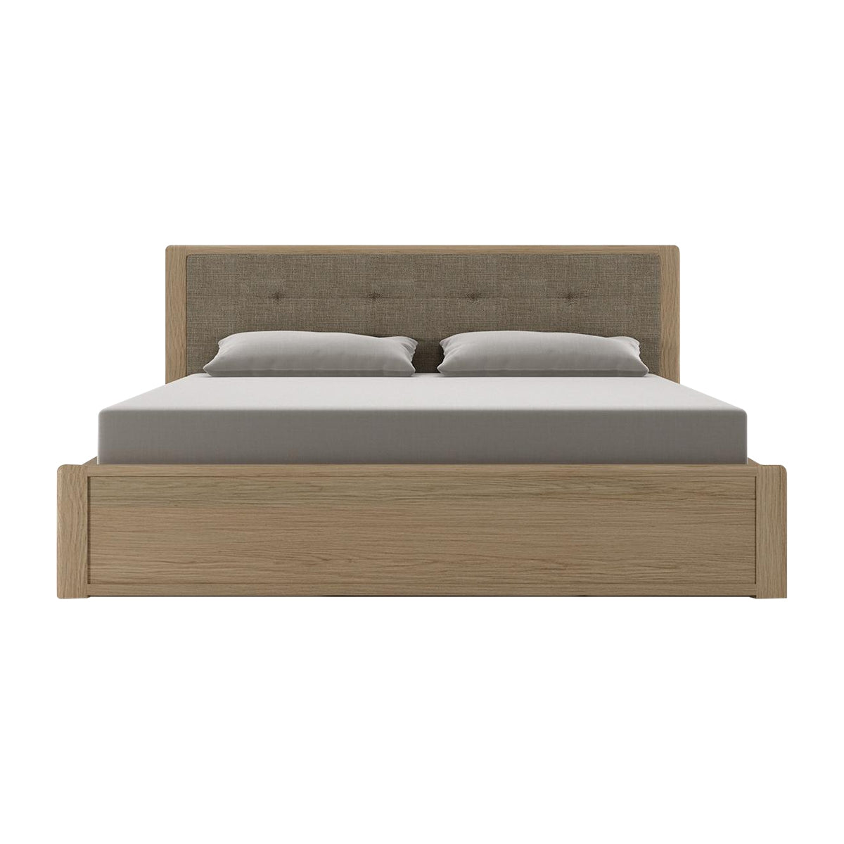 Circa King Size Bed with Upholstered Fabric Headboard - Perfect for Master Bedroom & Guest Room Decor