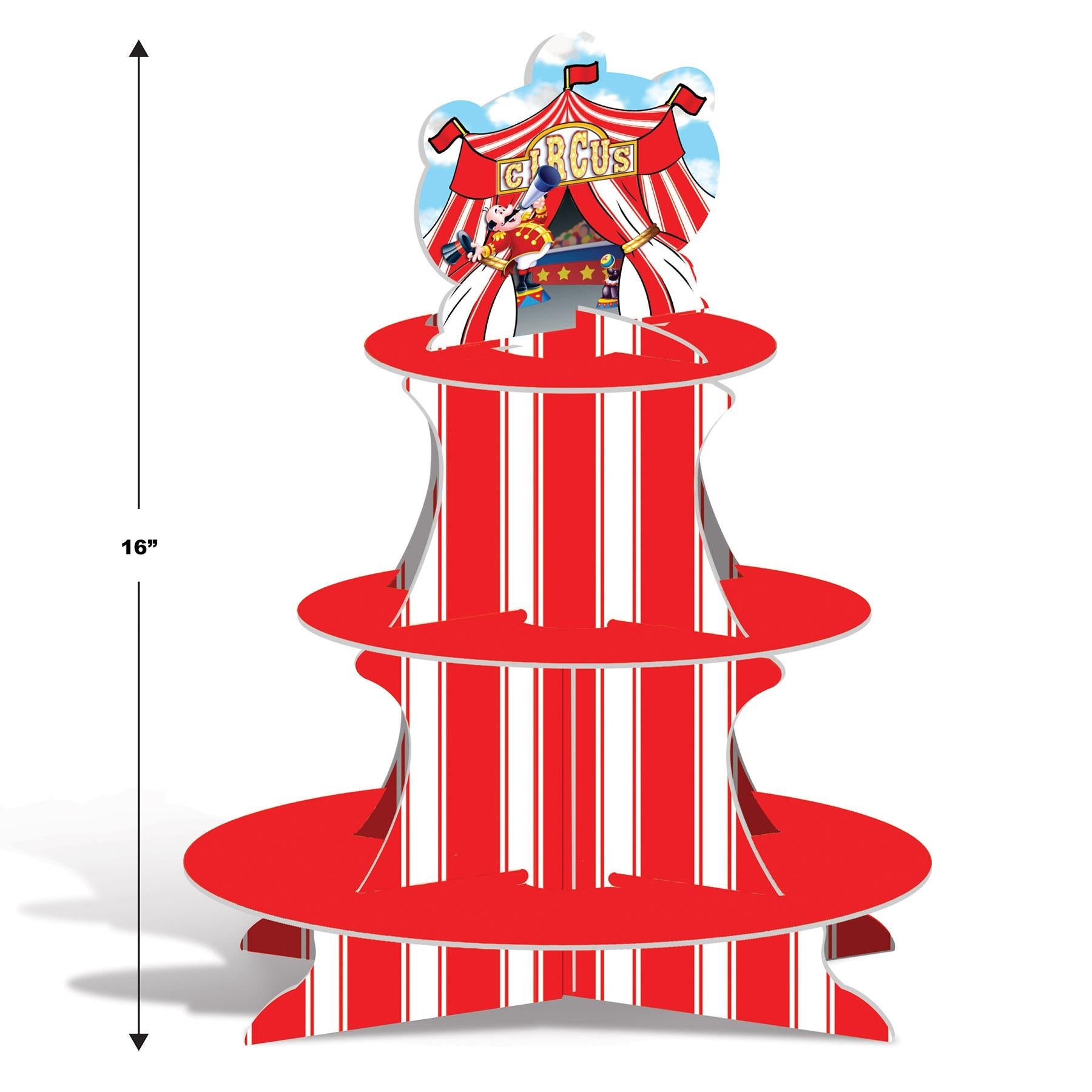 12 Pack Beistle Circus Tent Party Cupcake Stand - Colorful Cupcake Tower for Birthday, Baby Shower & Carnival Events - Perfect for Dessert Displays at Themed Parties